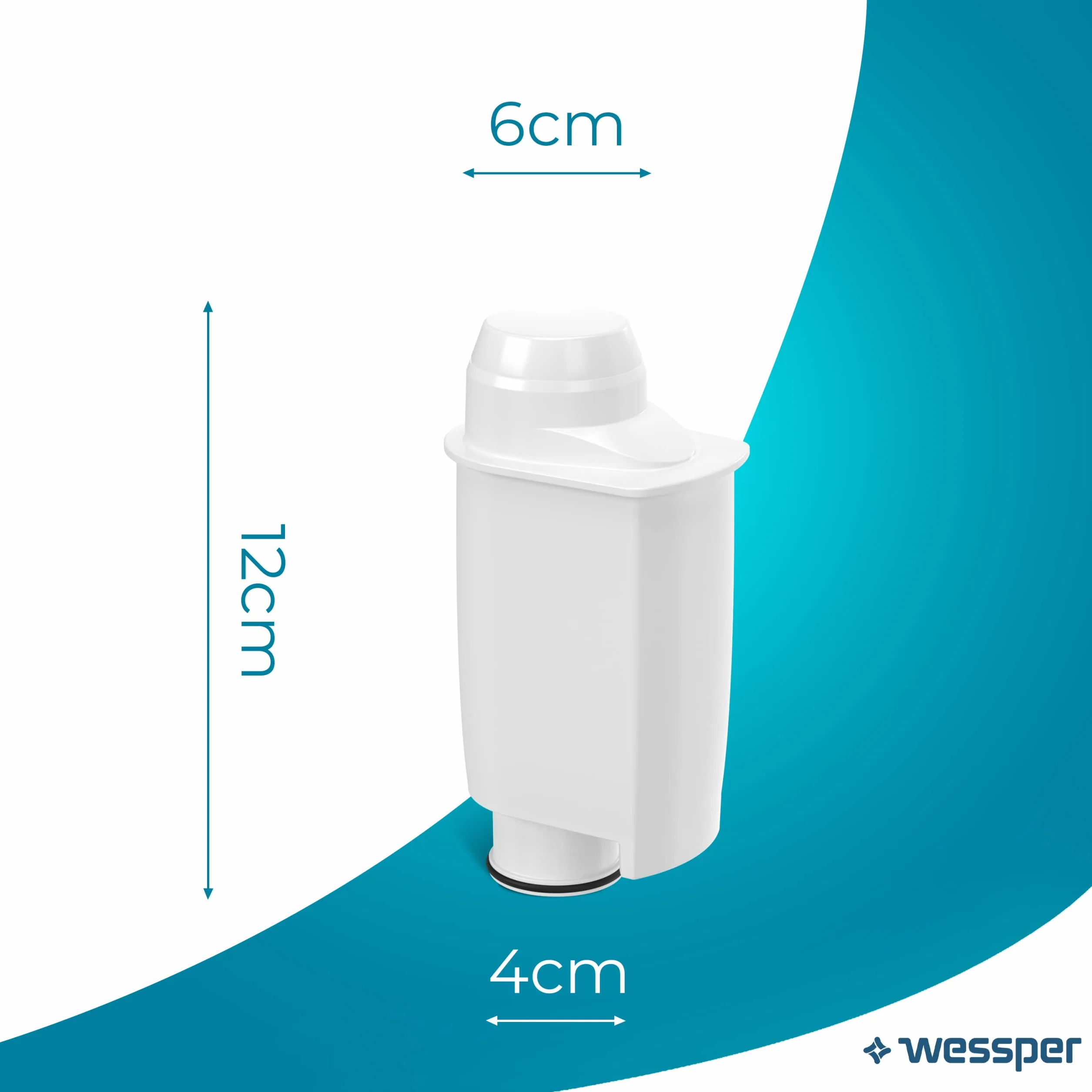 Wessper AQUAINTENSE+ filtr do wody do ekspresów do kawy, zamiennik do Saeco CA6702/00, Brita Intenza+, Philips, pasuje do ekspresów do espresso 6 sztuk