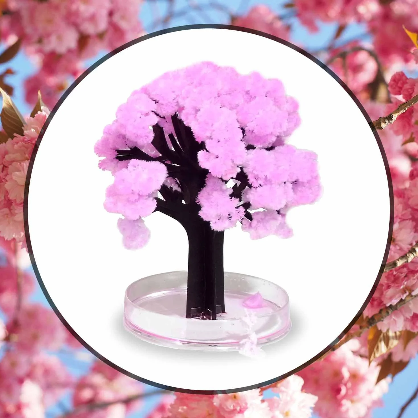Mad Monkey Magic Sakura Tree, Sztuczne Drzewo w Stylu Drzewa Kwitnącej Wiśni, Sztuczne Drzewo 13,50 cm Różowe, Estetyczna Dekoracja do Salonu, Oryginalne Japońskie Deco, Idealny Prezent na Walentynki