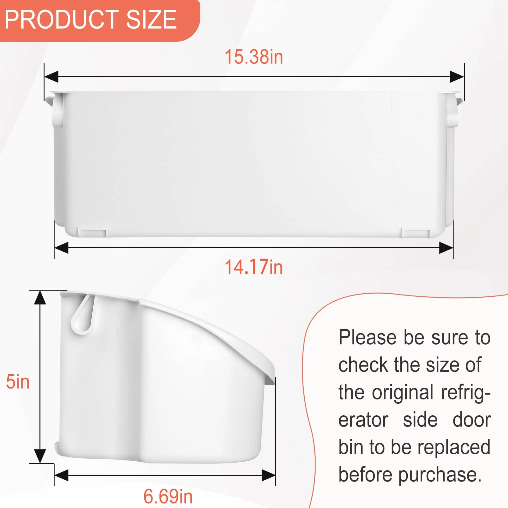 Upgrade 240356401 Trwała półka na drzwi lodówki, długość 39 cm, kompatybilny kosz boczny frigidaire i electrolux, 2 górne półki po stronie lodówki, zamiennik 240356402, 240356409, 240356406 (2)