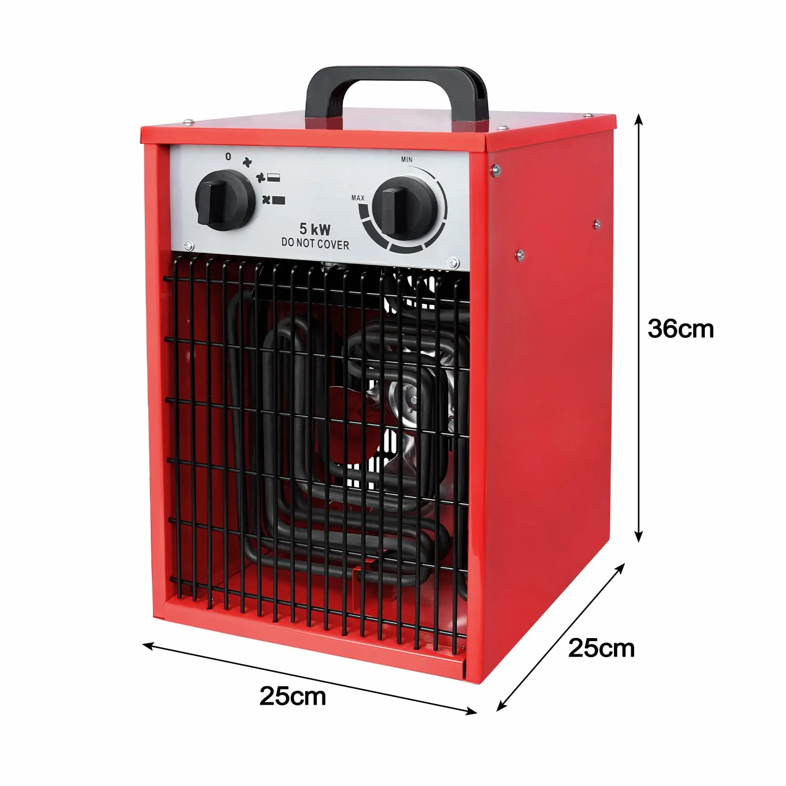 HENGMEI Termowentylator elektryczny z 4 stopniami ogrzewania, profesjonalny grzejnik budowlany grzejnik elektryczny, promiennik ciepła z termostatem, dmuchawa grzewcza, napięcie sieciowe 400 V (5 kW)