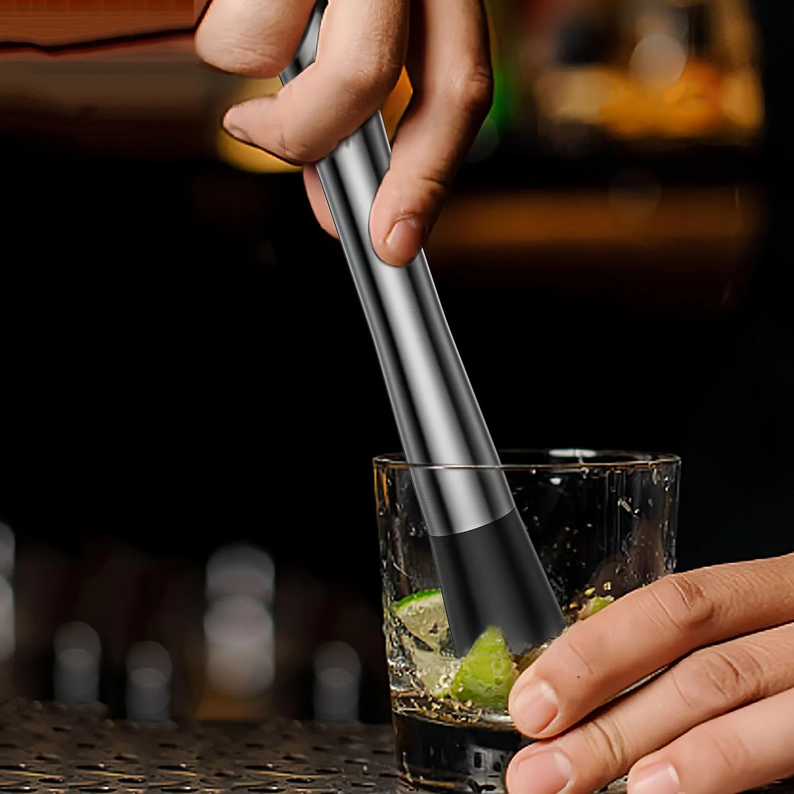 25 cm tłuczek koktajlowy ze stali nierdzewnej Koktajl Muddler z łyżką Młotek do mielonego lodu akcesoria kuchenne bar restauracja