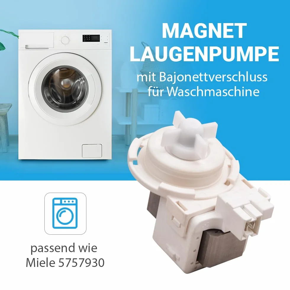 VIOKS Pompa odpływowa 30 W zamiennik do pralki Miеle 06239563 06239564 05012772 - pompa magnetyczna z zamknięciem bagnetowym do silnika pompy, pralko-suszarki