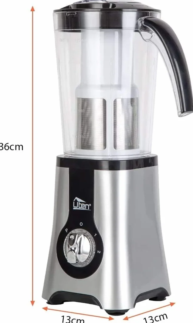 Blender Smoothie 1,25 l, 380 W, mini blender kuchenny, blender 5 w 1 do koktajli mlecznych, soków owocowych i warzywnych, przenośny blender do uprawiania sportu, podróży i domu