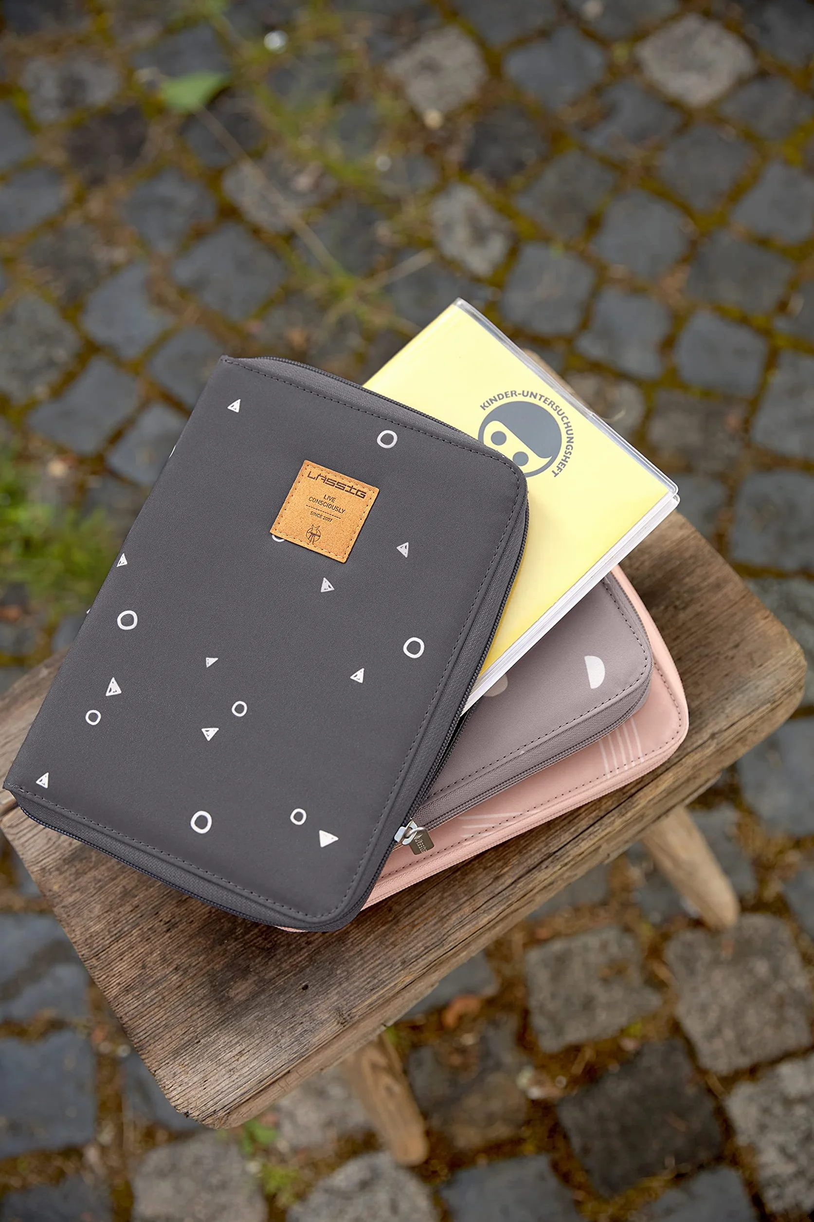 LÄSSIG Mama etui na książeczkę ciąży torba na dokumenty/Document Pouch Universe antracyt