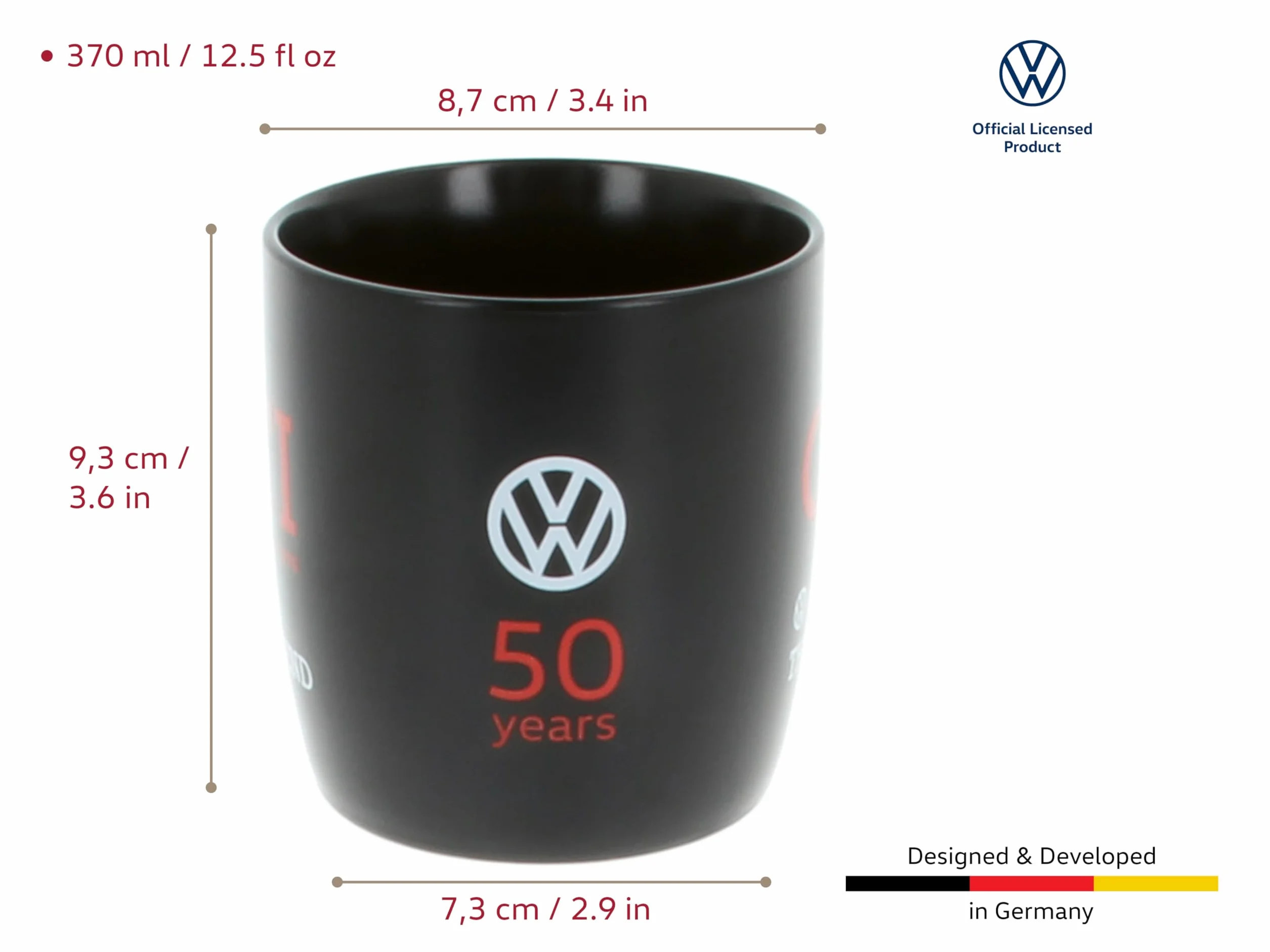 VW Collection BRISA ceramiczna filiżanka GTI 50 lat 370 ml czarny