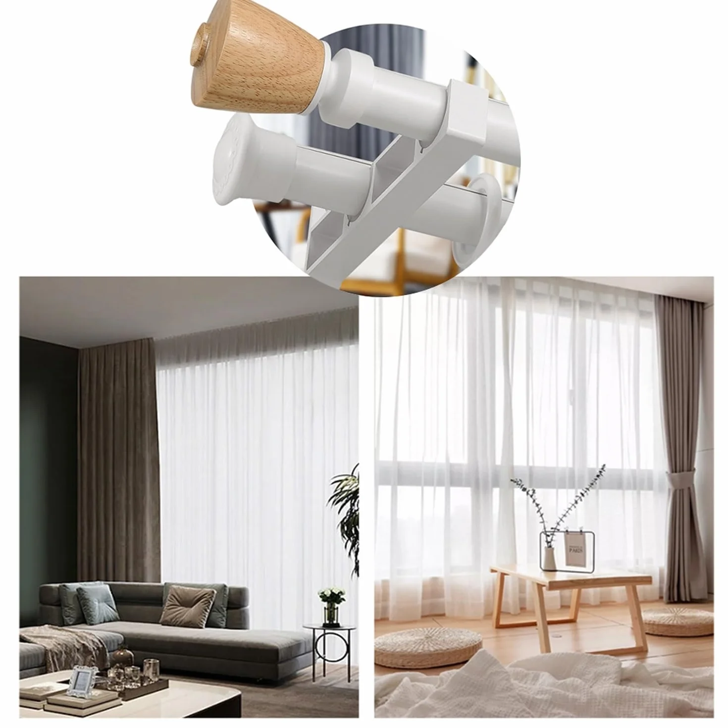Aluminiowa szyna do zasłon, 2-warstwowa przegroda, łatwa instalacja, nowoczesny design, do salonu i sypialni, do użytku na zewnątrz (złota, 1,2 m)