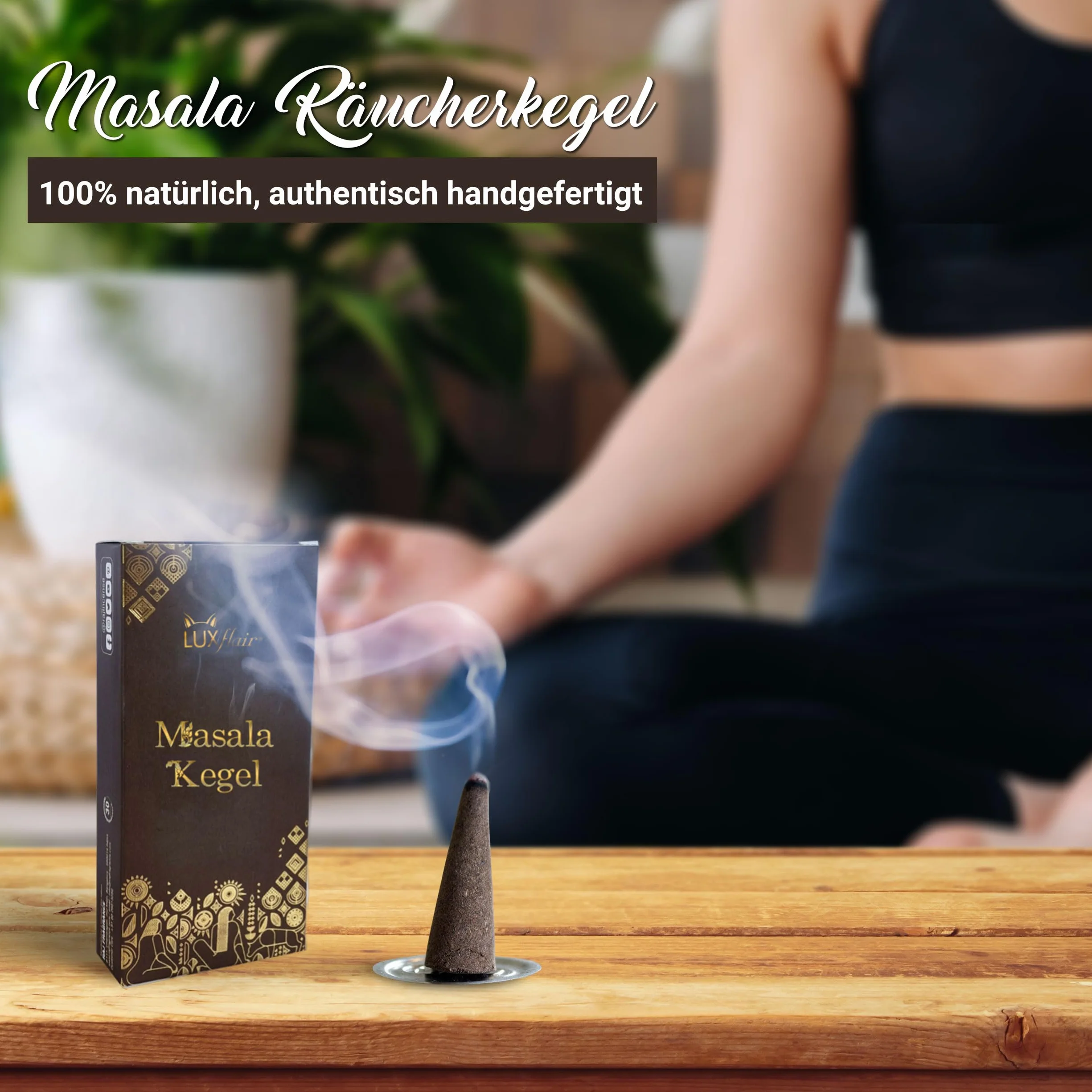 LUXflair Masala stożki kadzidłowe Copal (25 kadzidełek), 100% naturalne, z drobno zmielonymi żywicami. Autentyczne i ręcznie wykonane w Indiach