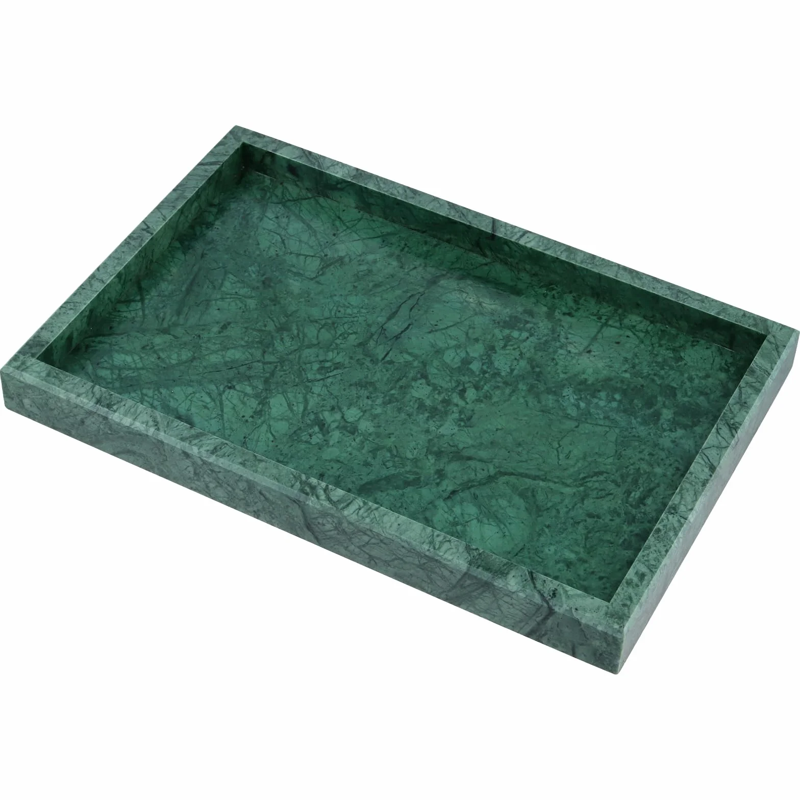 Marmurowa taca 30x20x3 cm zielona prostokątna deska do serwowania organizer na kosmetyki