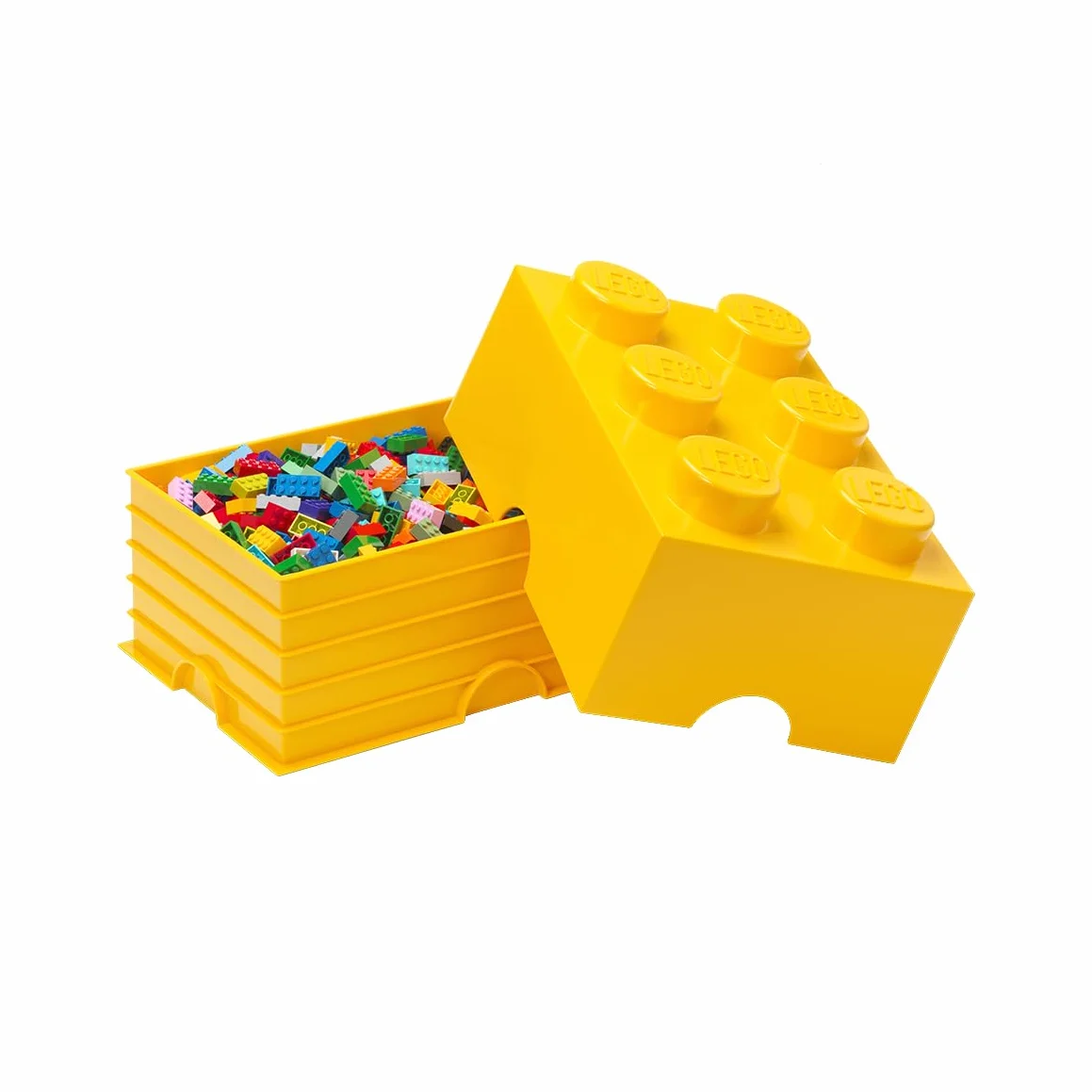 LEGO Storage Brick 6 gałek żółte pudełko do przechowywania 8,47 l plastikowe z pokrywką