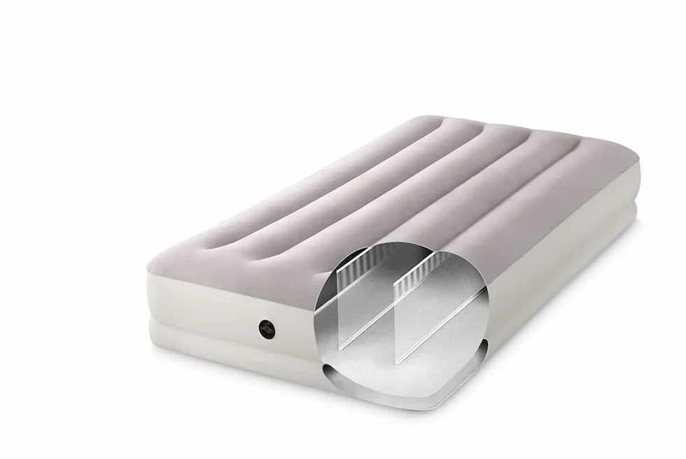Intex Dura-Beam Prestige Mid-Rise Łóżko Nadmuchiwane, Szary, 99 cm x 1,91 m x 30 cm