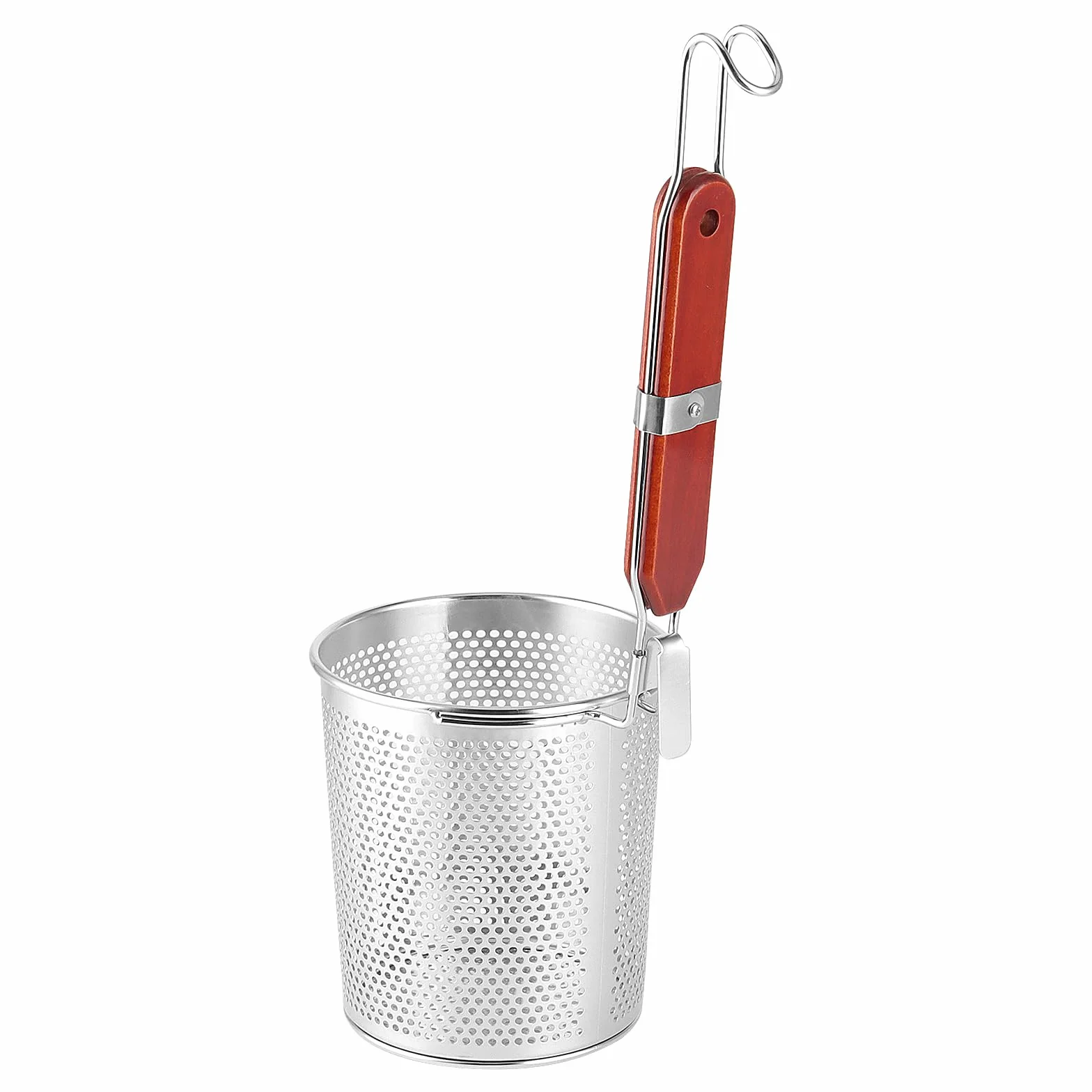 2 sztuki koszyków do makaronu ze stali nierdzewnej, mikroperforowane sitko do makaronu z uchwytem, ?rednica 13 cm, okr?g?e sitko kuchenne do ?ywno?ci, pierogów, g??bokiej kuchni
