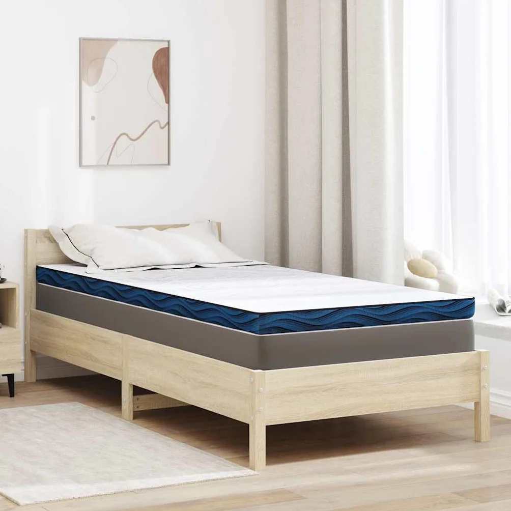 Nakładka na materac z pianki memory, żakardowa, biała, 90 x 200 x 8 cm, materac wierzchni zapewnia komfort łóżka, jako ochraniacz na materac, do pokoju gościnnego