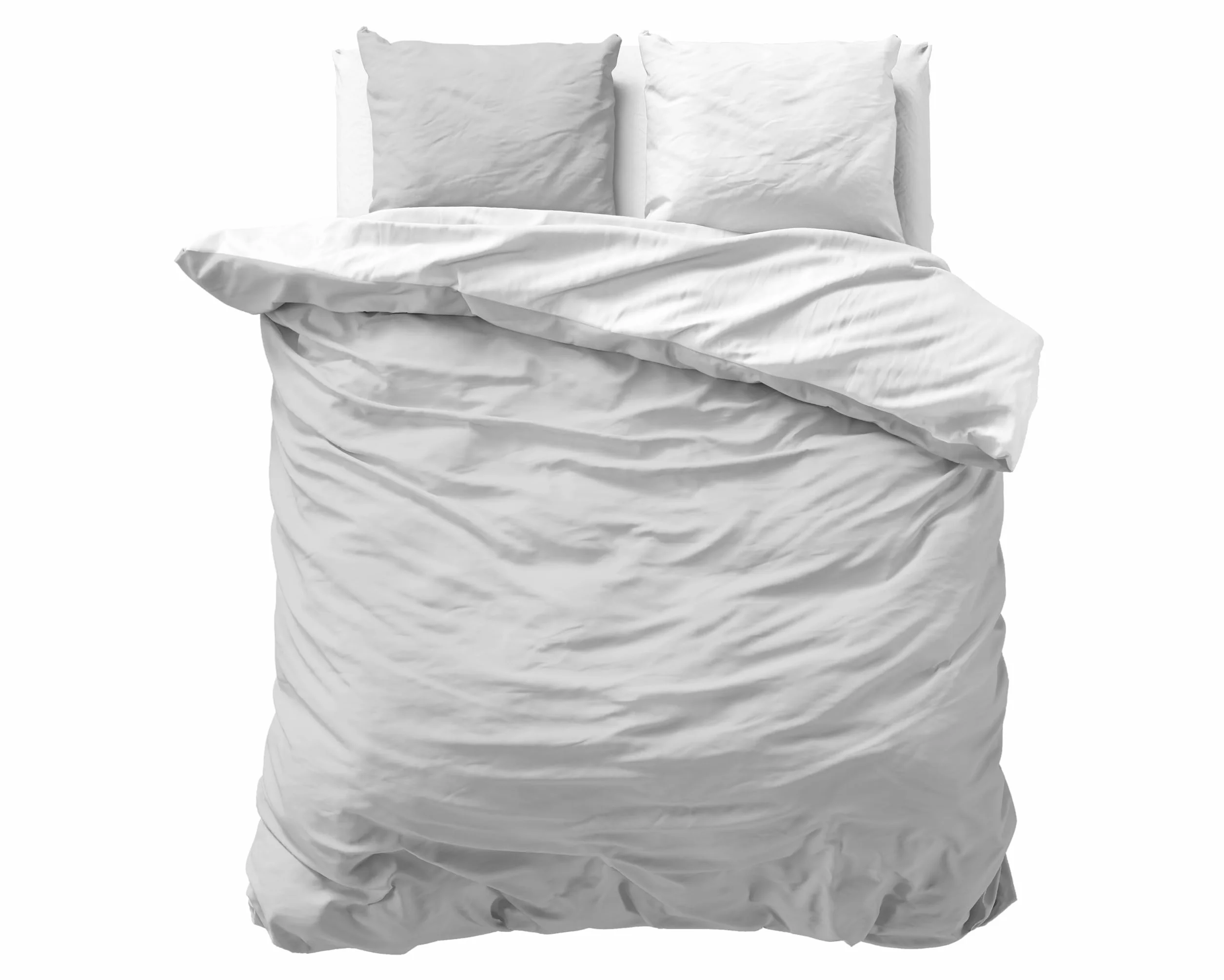 Sleeptime Komplet pościeli 220 x 240 cm 100% bawełna biały szary z 2 poszewkami 60 x 70