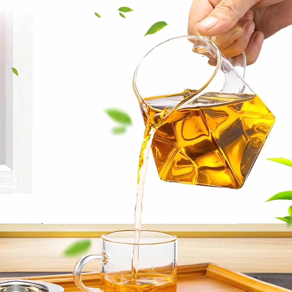 LiRiQi Szklany dzbanek do herbaty z sitkiem ze stali nierdzewnej 950 ml
