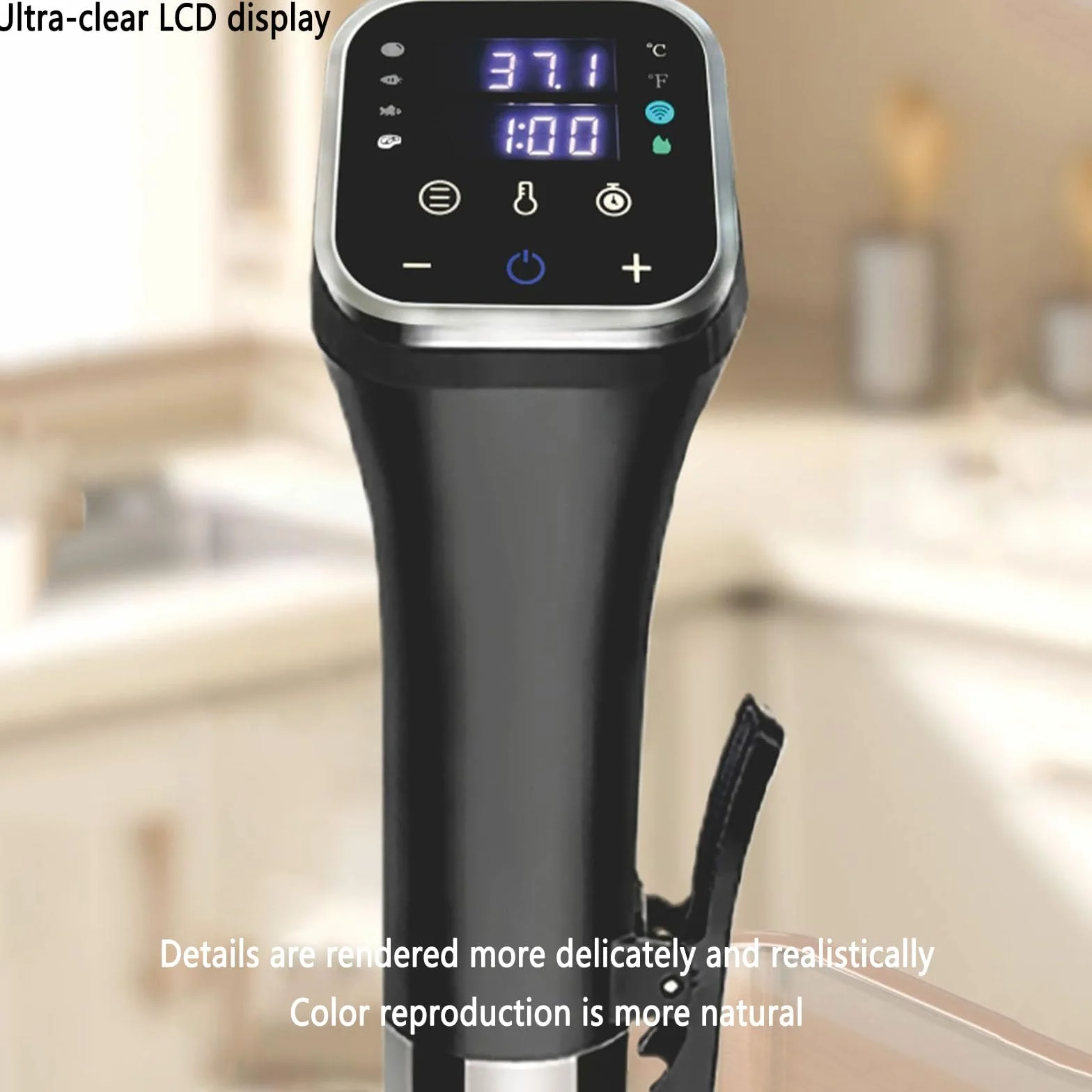 Urządzenie Do Gotowania Sous Vide Precision Cooker Z Ekranem LCD I Czułą Sondą Temperatury, Mocowane Na Klips, Trójwymiarowy Obieg Wody, Regulacja Temperatury W Zakresie 25°C–95°C