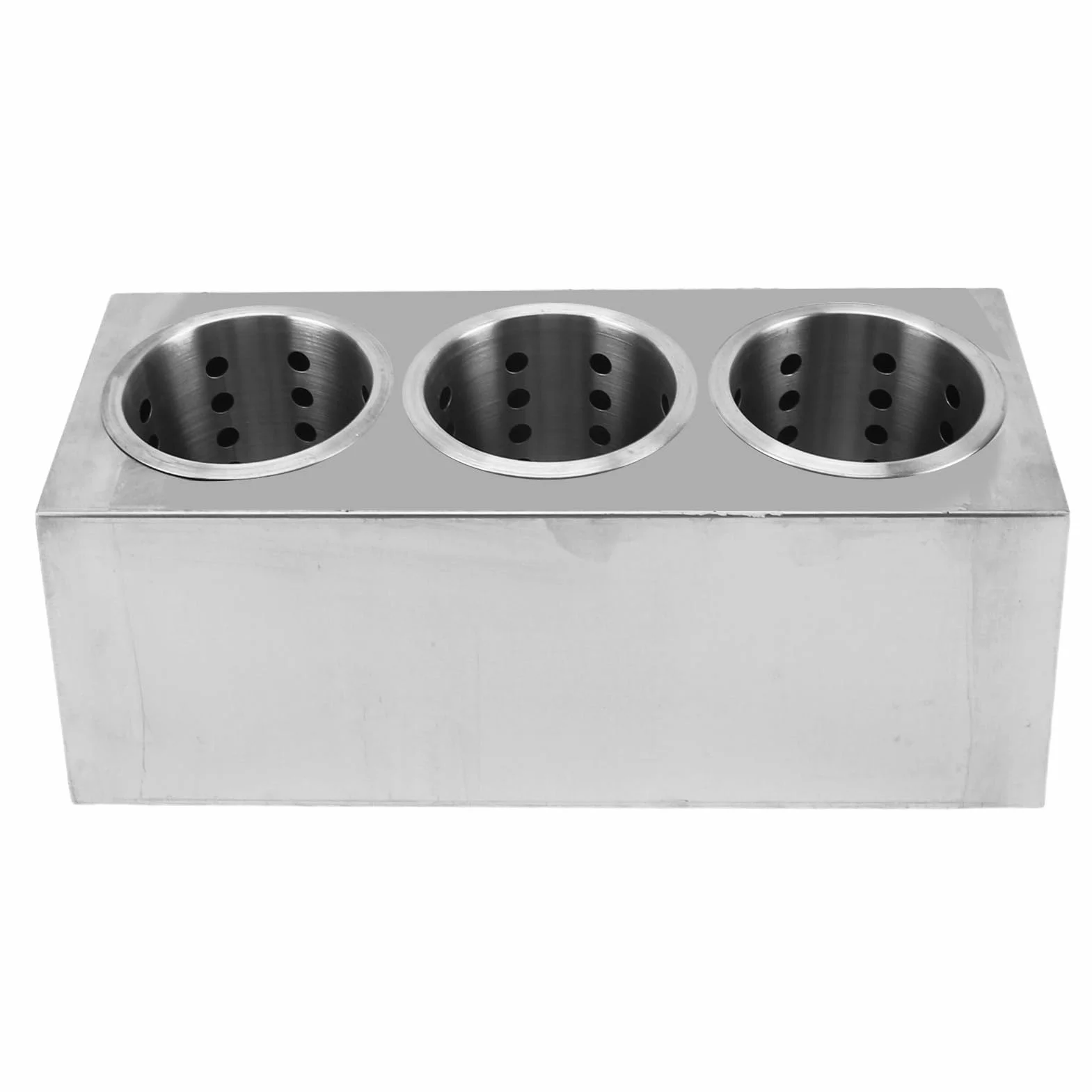 CHICIRIS Uchwyt na Przybory Kuchenne ze Stali Nierdzewnej Antypoślizgowe Dolne Wiadro do Przechowywania dla Kucharza z Organizerem do Kuchni (3 przegródki 600 ml)