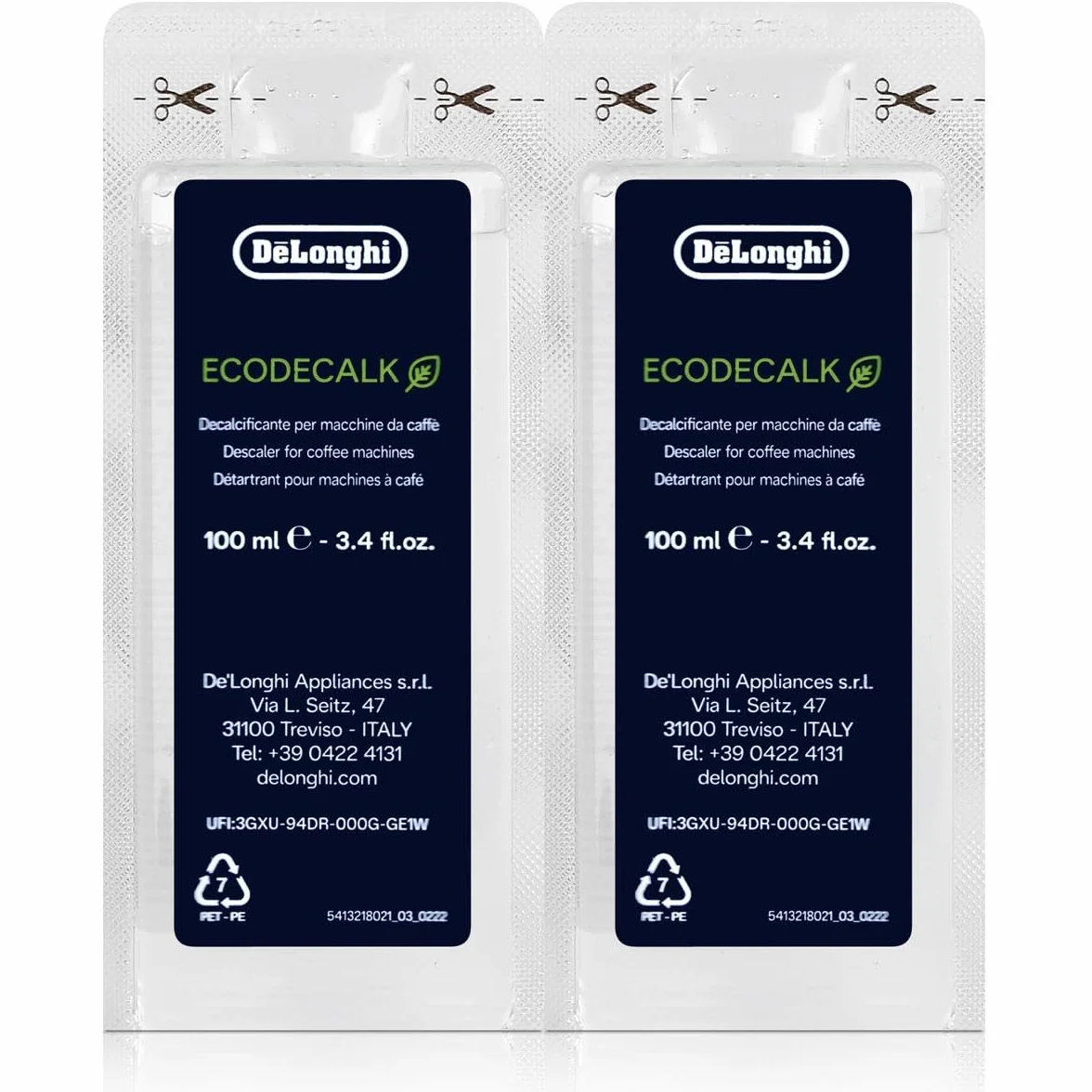 8X Delonghi Entkalker Eco Dekalk Mini 200 ml dla kawy espresso Vollautomen