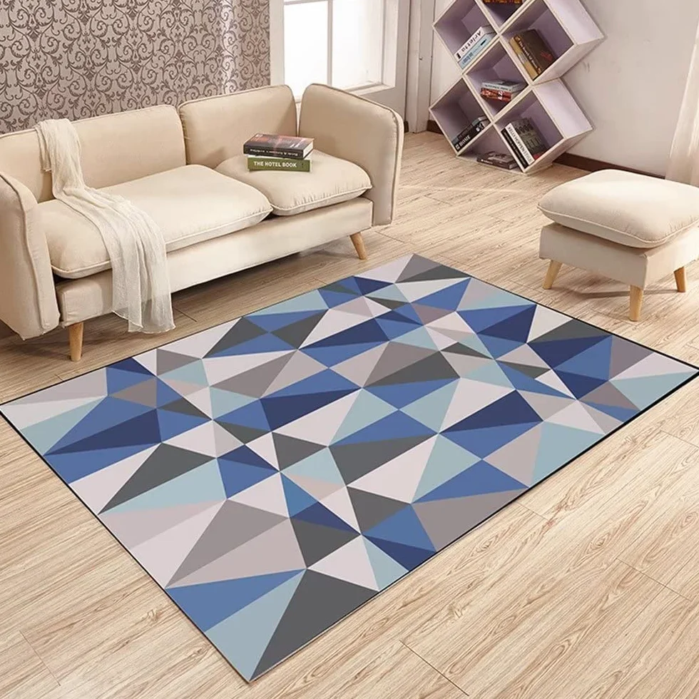 Akcesoria nocne proste geometryczne salon sypialnia wzór akcesoria do gier do pokoju niebieski wystrój domu sypialnia na zewnątrz akcesoria nocne antypoślizgowe 170 x 240 cm
