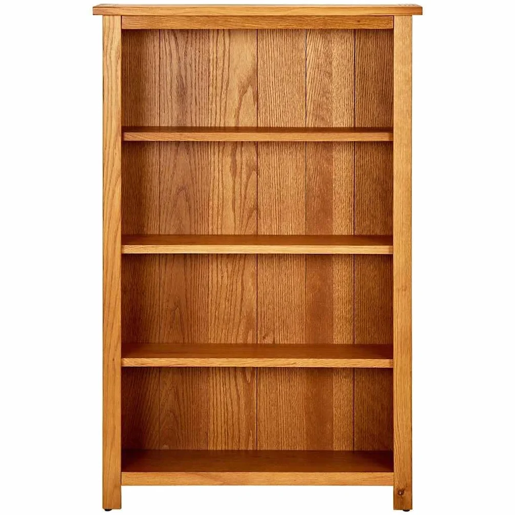 Générique Regał z 4 poziomami 70 x 22 x 110 cm z litego drewna dębowego, rustykalny urok wytrzymały regał do biura lub salonu, miejsce do przechowywania książek, czasopism i przedmiotów