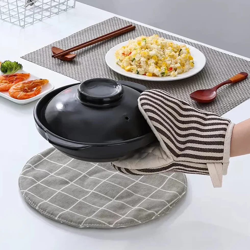 careme Mini rękawice kuchenne, 2 szt., odporne na wysokie temperatury rękawice kuchenne do ochrony rąk, antypoślizgowy uchwyt - idealny zestaw do obsługi gorących naczyń kuchennych (czarne)