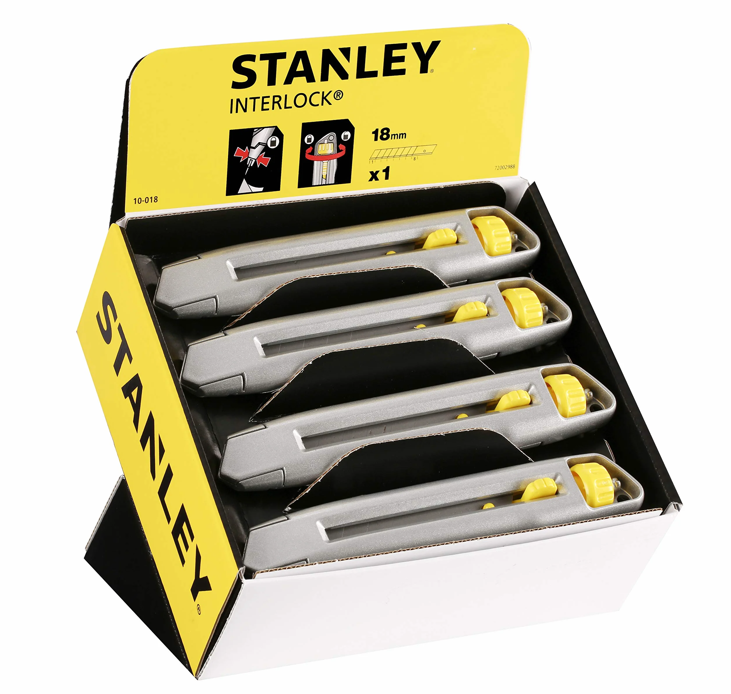 STANLEY Profesjonalny Nóż segmentowy interlock 18mm dla profesjonalistów i majsterkowiczów do codziennego użytku 18mm