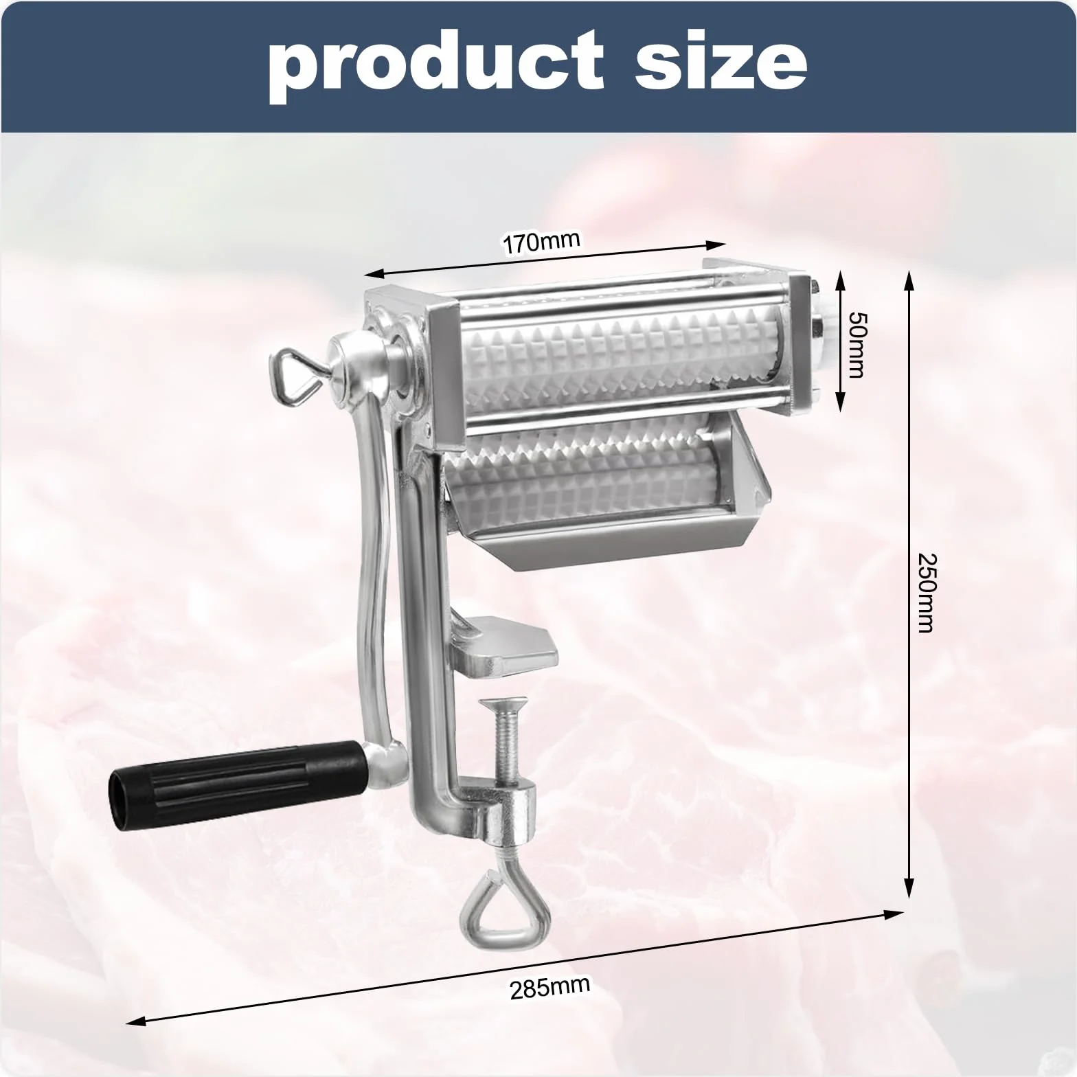 Steaker urządzenie do miękkowania mięsa, maszyna do miękkowania mięsa, Meat Tenderizer z wałkami nożowymi ze stali nierdzewnej i lekką korbą ręczną, urządzenie do miękkowania mięsa do kurczaka