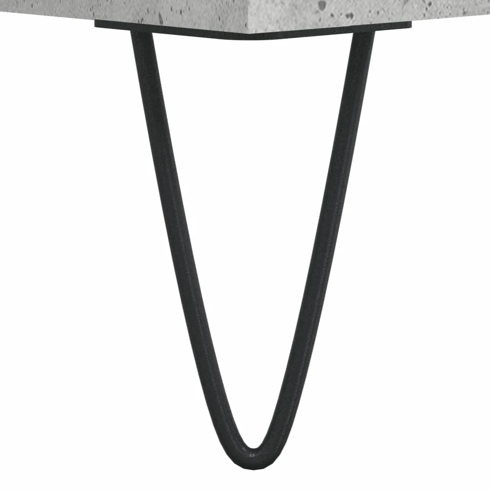 Szafa płytowa, betonowo-szara, materiał drewnopochodny z żelaznymi nogami, 85 x 38 x 48 cm, przestronna szafka winylowa do kolekcji muzyki, stabilna górna płyta do gramofonu, nowoczesny