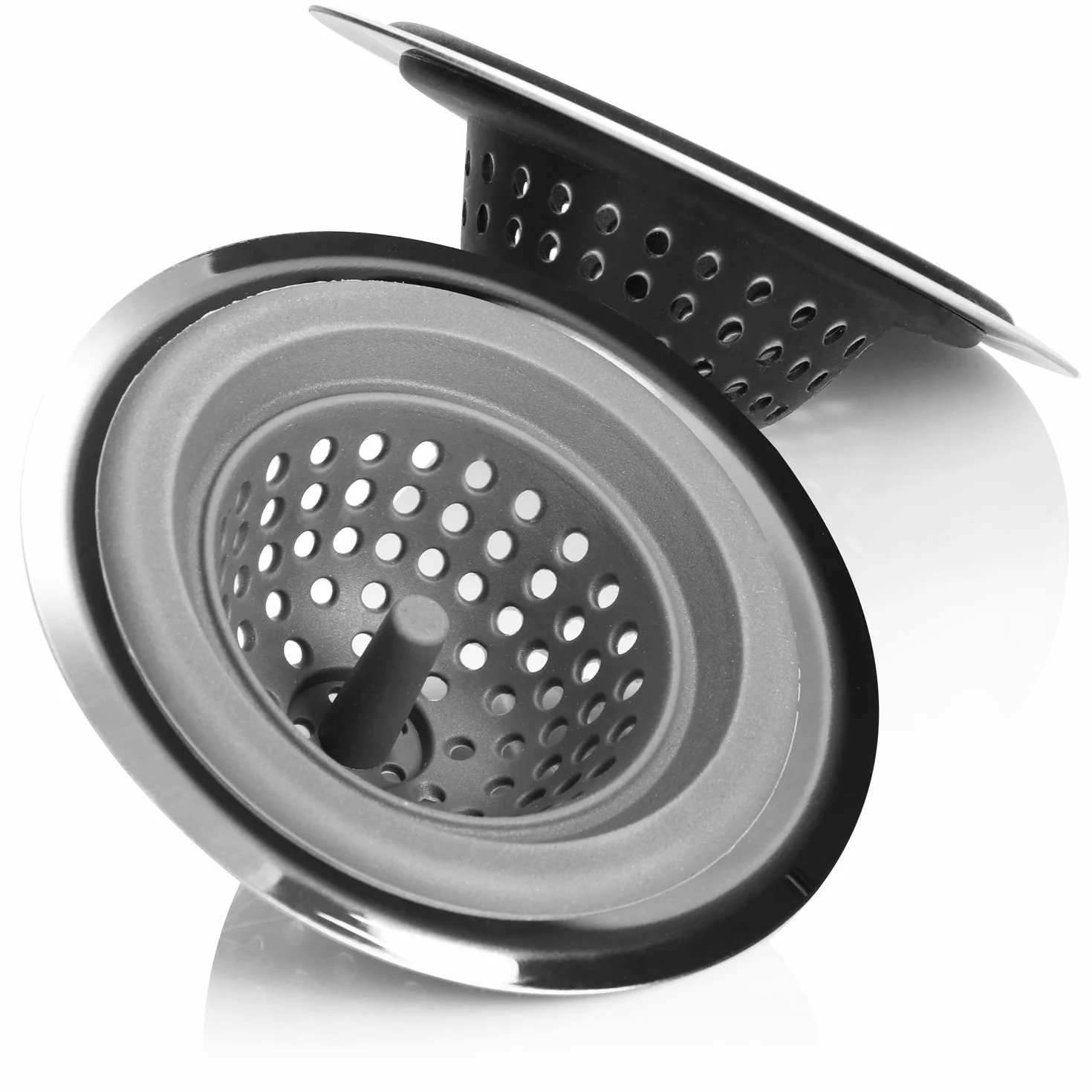 COM-FOUR® Sitko odpływowe stal nierdzewna Ø 11,5 cm 2 sztuki