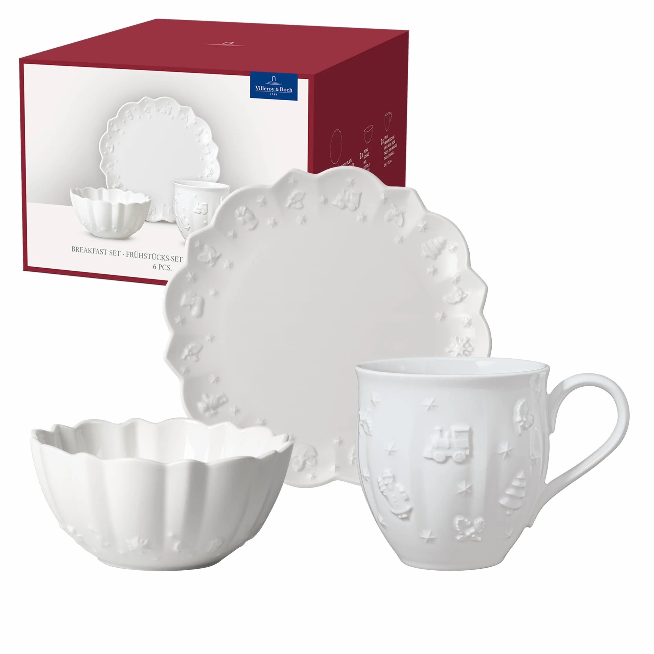 Villeroy & Boch – Toy's Delight Royal Classic zestaw śniadaniowy 6 el., porcelana Premium, zmywarka, mikrofalówka, biały