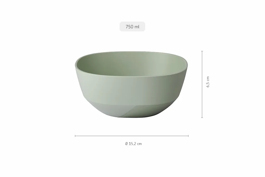 Mepal Miska Silueta, 4 Sztuki, Nadaje Sie do Zmywarki i Mikrofalówki, Salaterka, do Tapas, Zastawa Stołowa, 750 Ml, Szałwia Nordycka