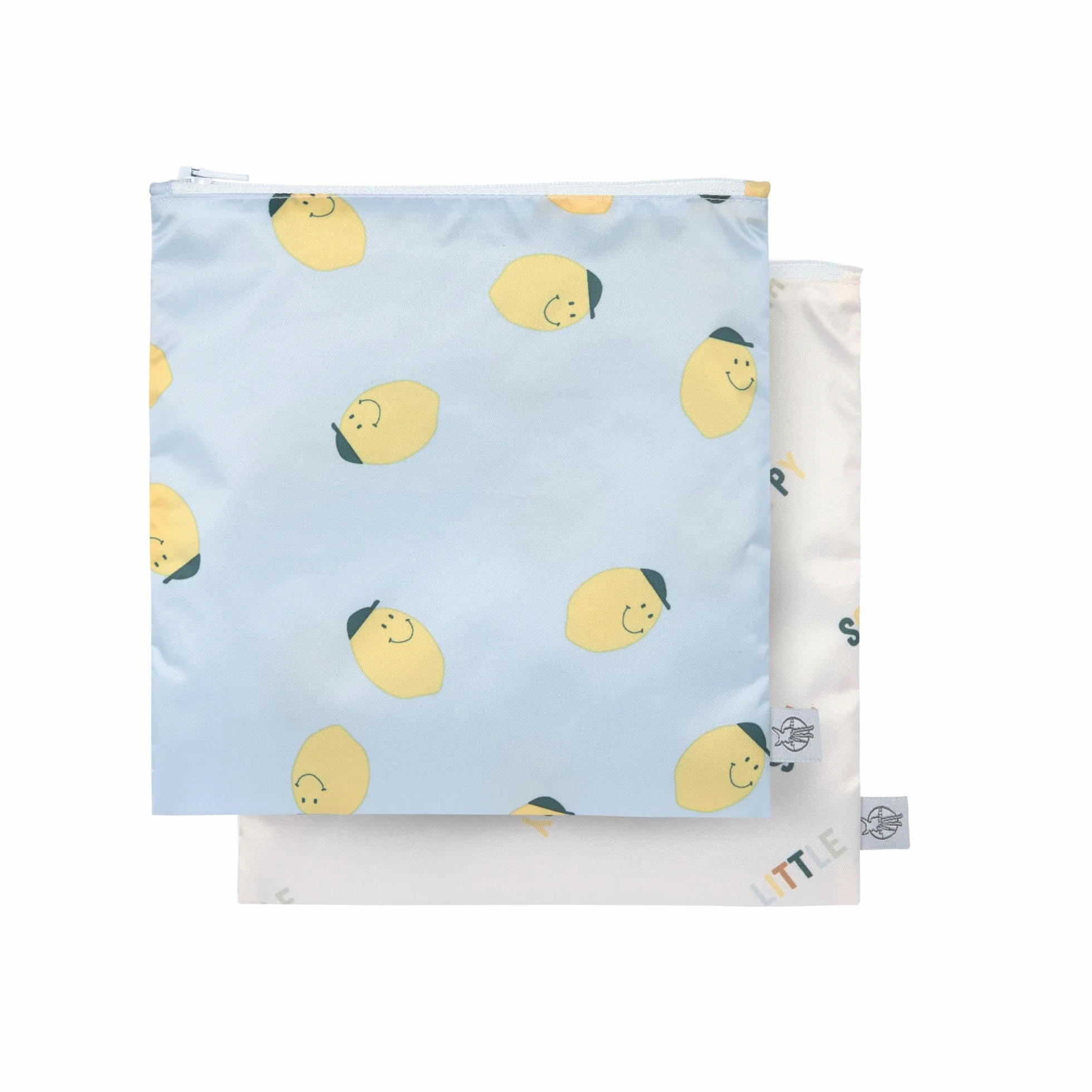 LÄSSIG Worek wielokrotnego użytku do przechowywania przekąsek 2 sztuki/torba na przekąski Happy Fruits Lemon