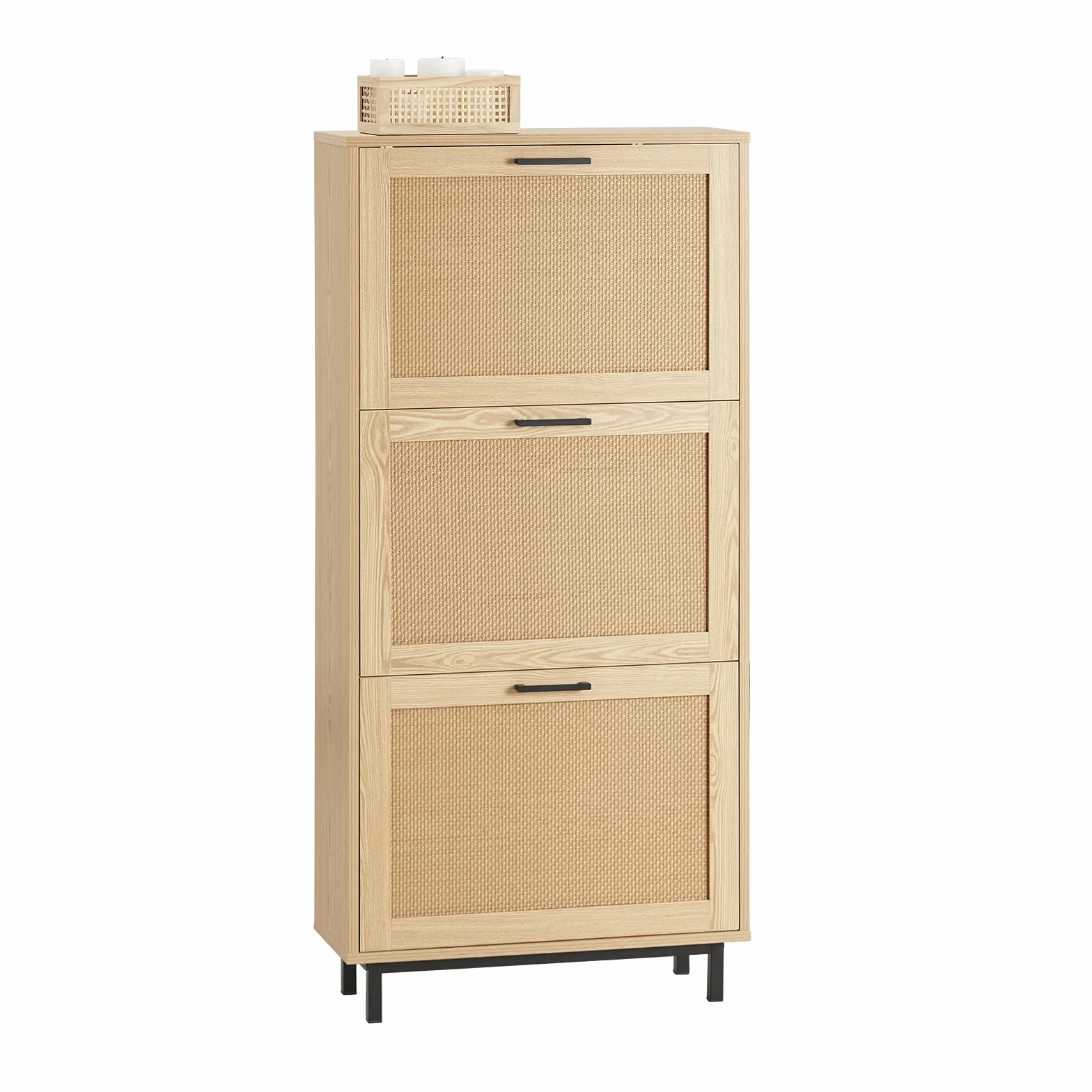 SoBuy FSR155-N Komoda na Buty Szafka Ławka na Buty przedpokój Stojak Stół Konsolowy 3 klappy149 x 24x 127cm