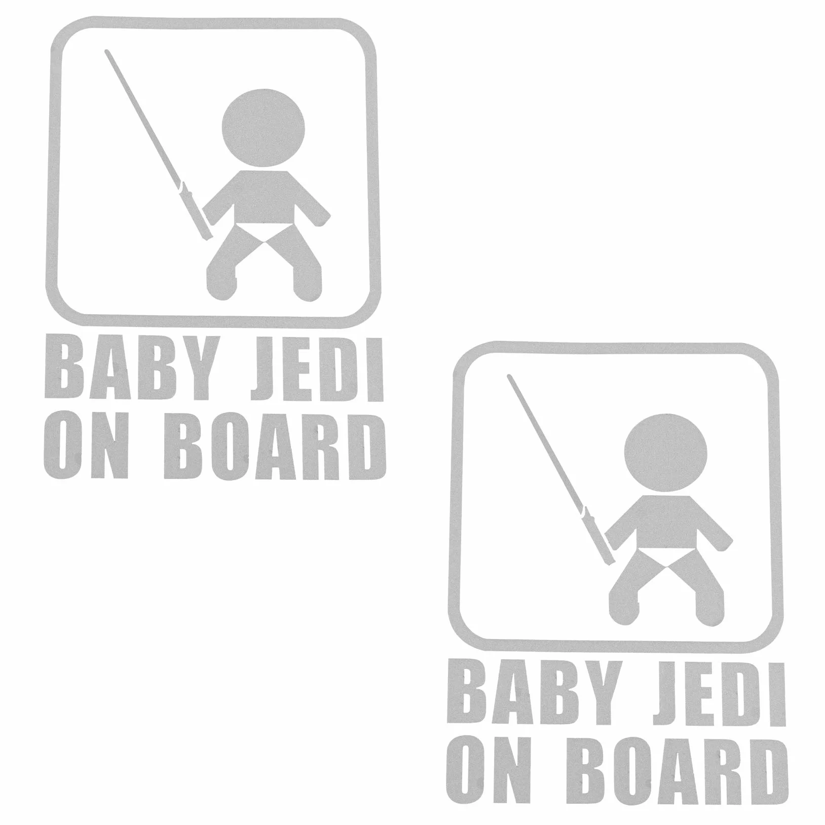 2 szt. Baby on Board Naklejka samochodowa Starcraft Nowy Jedi Wzór Naklejka Znak bezpieczeństwa Słodkie Odblaskowe Ostrzeżenie Naklejka samochodowa Tylna Okno Winylowa Naklejka dla nowego rodzica i dziecka