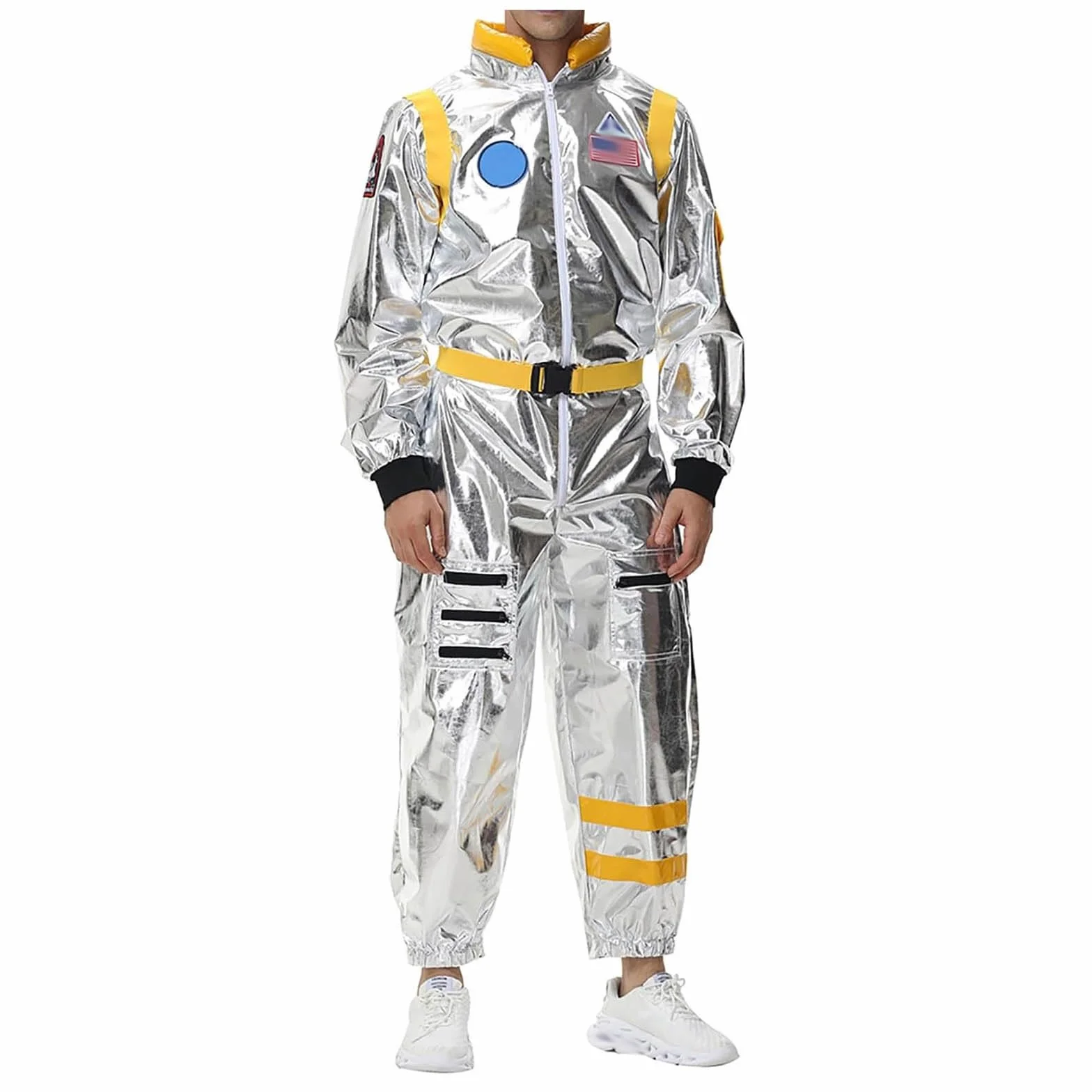 Komplet Kombinezonu Astronauty, Materiał Z Włókien Poliestrowych, Odpowiedni Na Imprezy Tematyczne, Zamek Błyskawiczny Z Przodu, Sugestie Dotyczące Wyboru Rozmiaru (Yellow-men L)