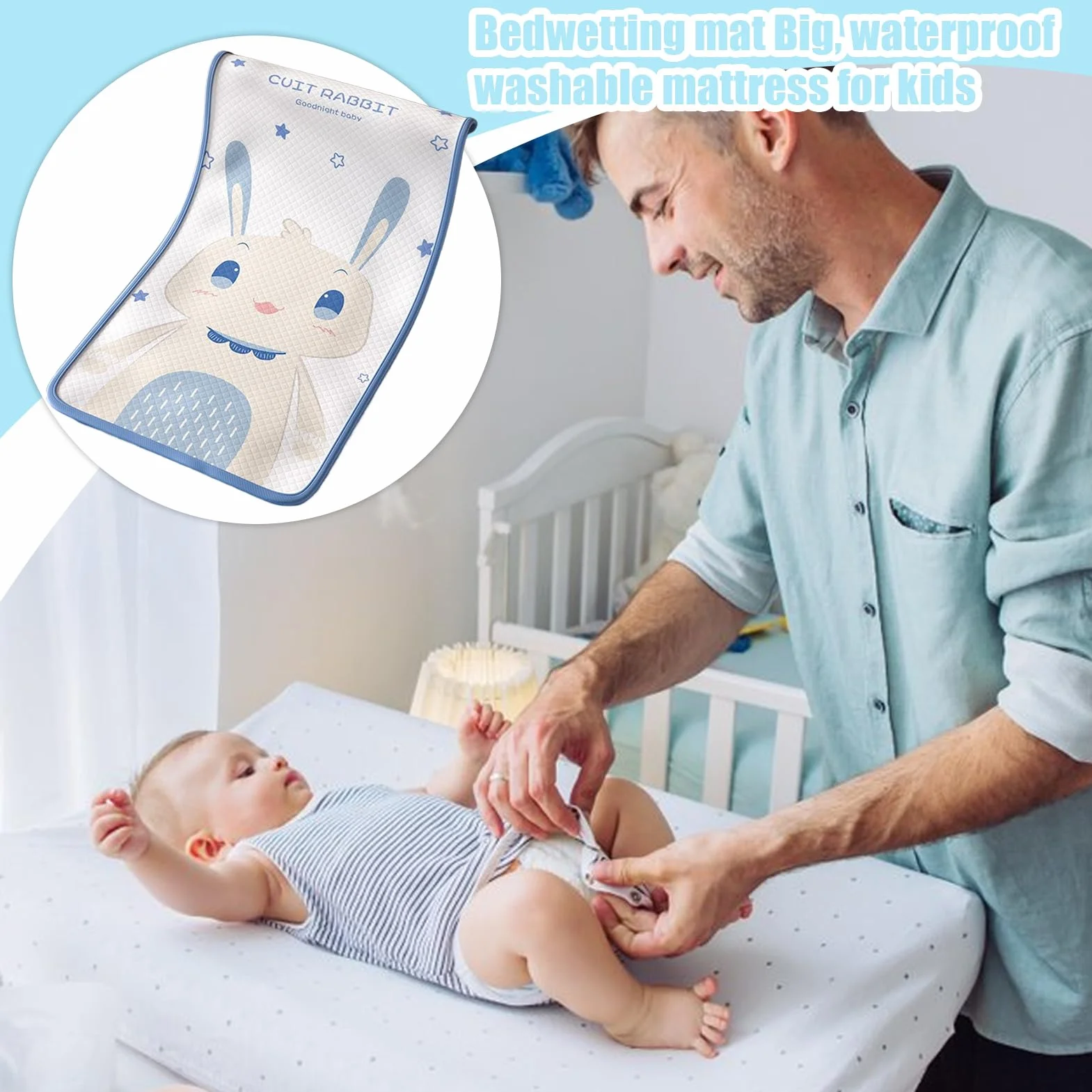 Kids Bed Wetting Pads, Waterproof Reusable Mattress Protector, Reusable Protector, Heavy Absorbency Leak Proof Pad for Babies, Prevents Spills, Stains, and Baby Beds