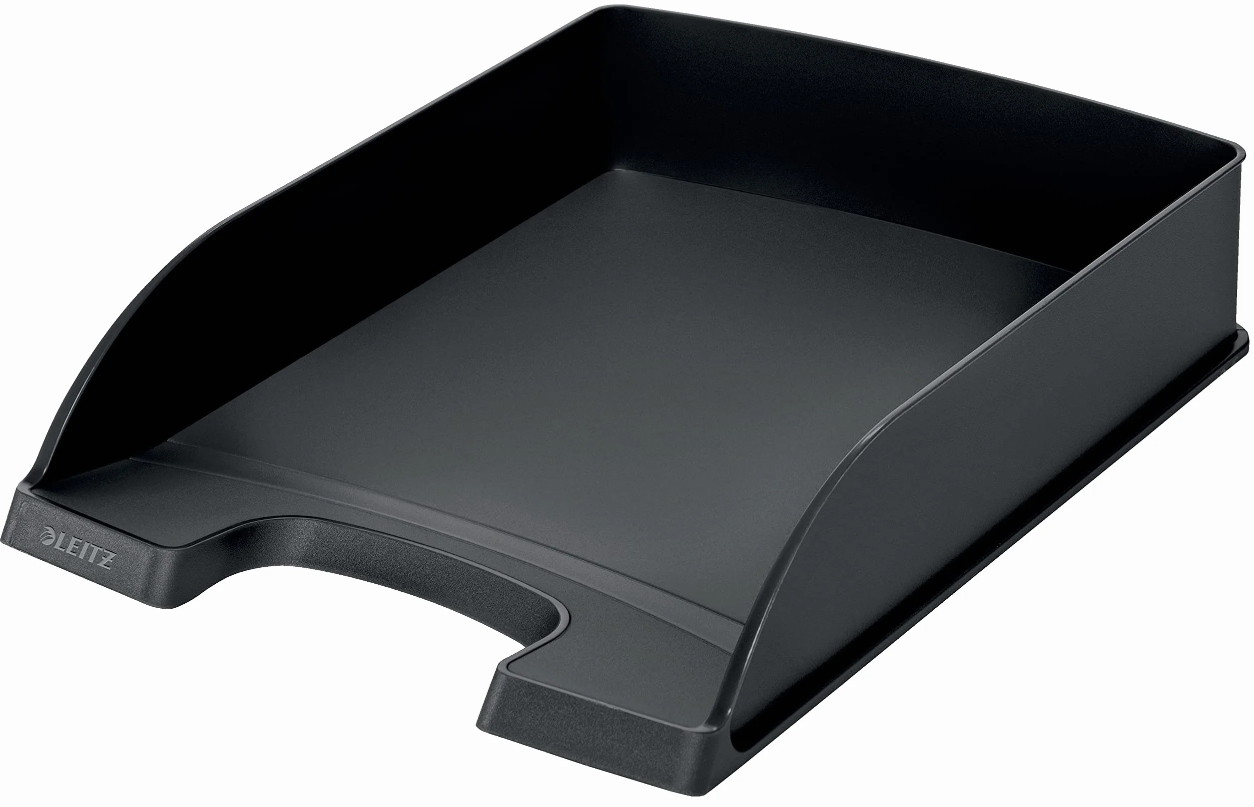 Leitz 52270095 Kosz na listy standardowy, format A4, 3 sztuki, półka na listy w jakości premium, możliwość łączenia z serią Plus, kolor czarny