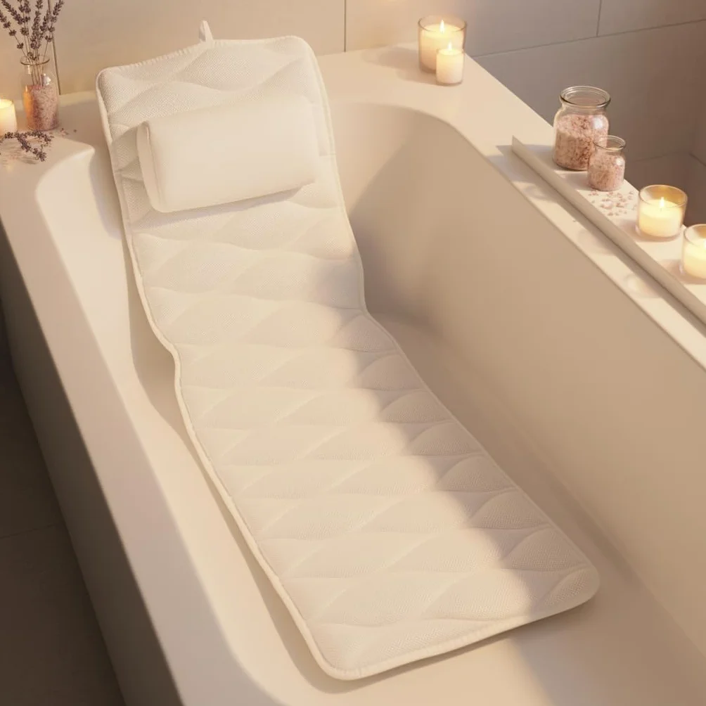 Poduszka do kąpieli spa Wodoodporna: Poduszki kąpielowe na całe ciało na głowę i szyję z przyssawkami. Akcesoria do kąpieli bąbelkowej Poduszka do kąpieli na głowę do relaksującego spa z bąbelkami.