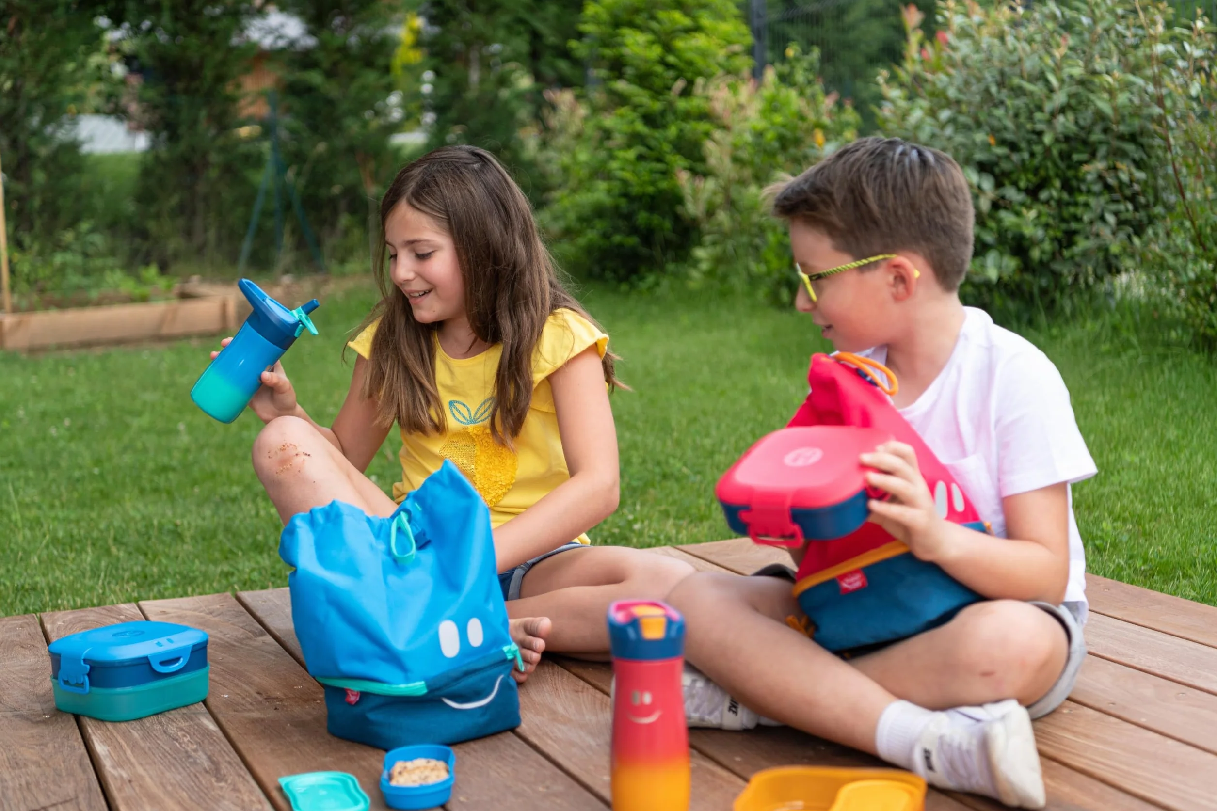 Maped Picnik Concept Kids - Etui ze sztućcami ze stali nierdzewnej - Widelec, nóż i małą łyżeczkę odpowiednie dla dzieci - różowe etui z tkaniny