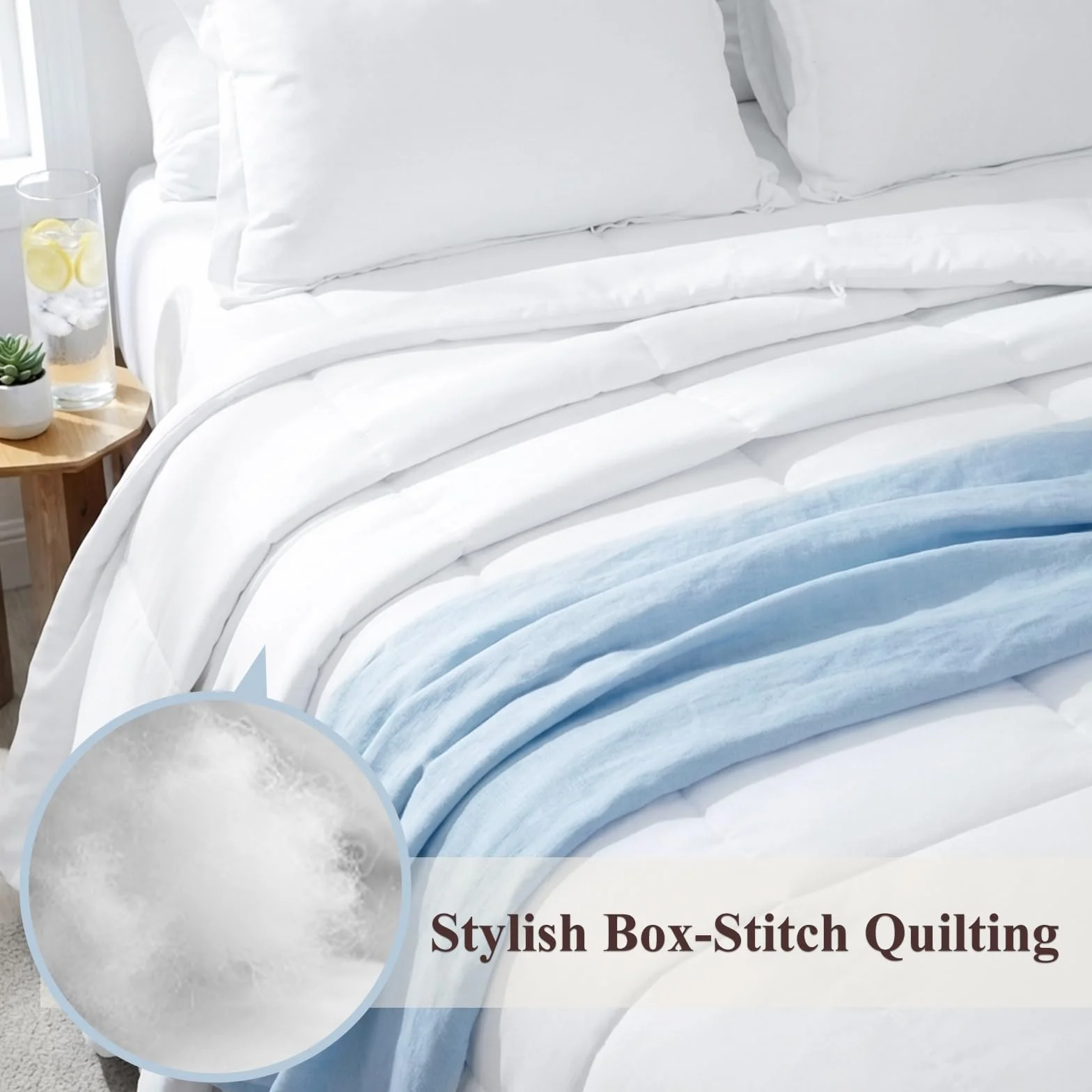 RUIKASI Letnie łóżko podwójne 220 x 240 cm - lekka kołdra 220 x 240 cm kołdra z mikrofibry Duvet 150 g/m2