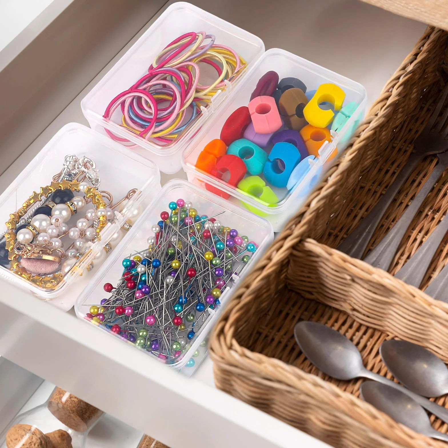 Plastikowe pudełko do przechowywania przezroczyste mini puste pudełka akcesoria do majsterkowania 6 sztuk