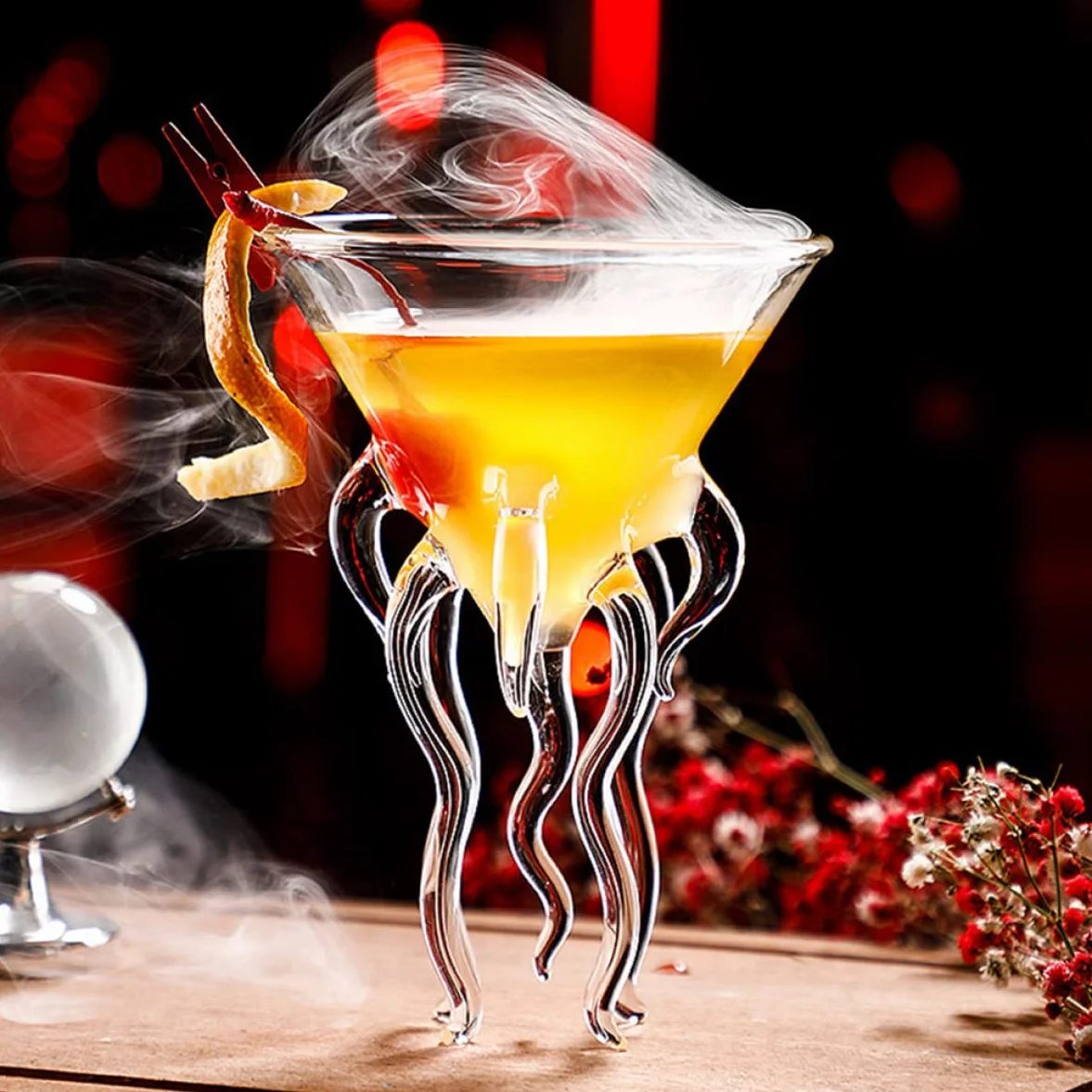 Zestaw 2 kreatywnych kieliszków koktajlowych – przezroczyste szkło kryształowe do Martini, brandy, likieru – jedyne w swoim rodzaju kieliszki do wody i wina na imprezy i do domu