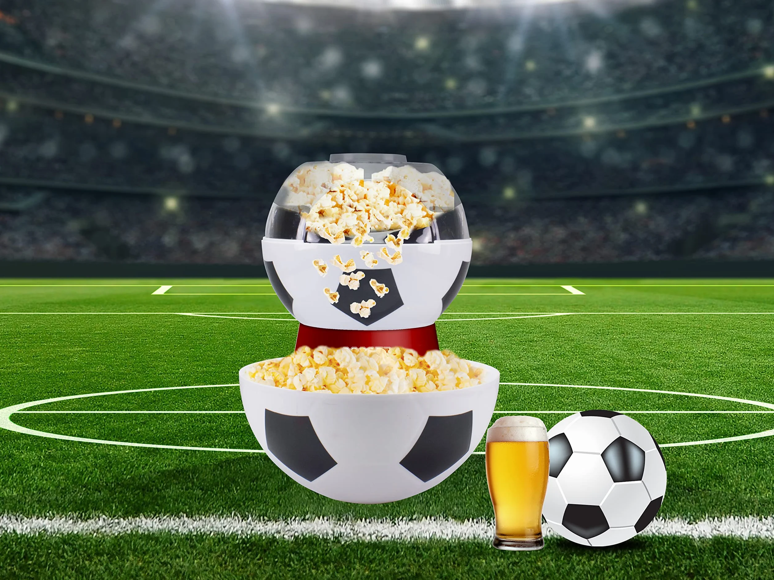 BEPER P101CUD051 Maszyna do popcornu Football Edition beztłuszczowa 3 minuty