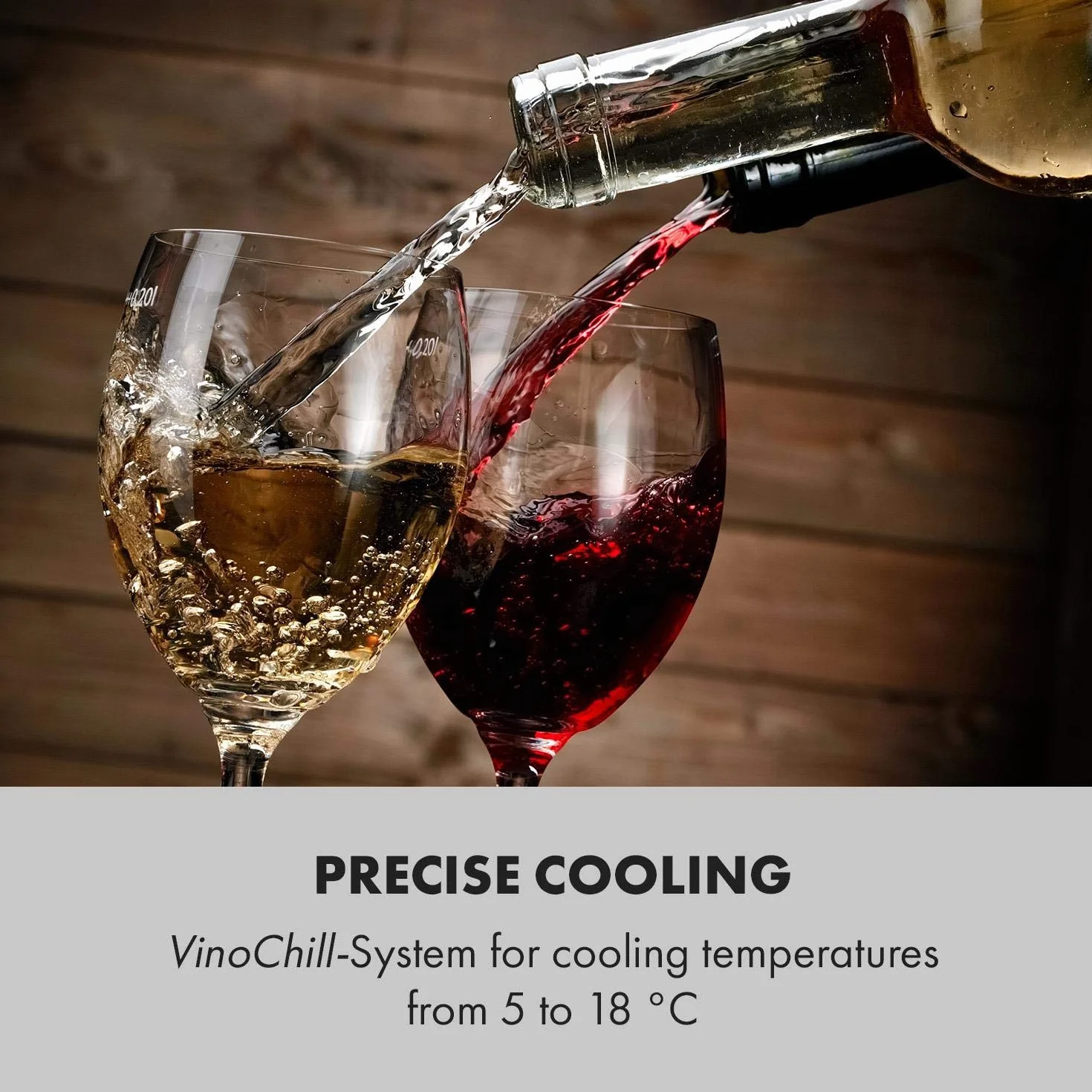 Klarstein Shiraz, chłodziarka do wina - mini lodówka, lodówka do wina, winiarka, kompaktowa chłodziarka na wino, przejrzysty dotykowy panel, led oświetlenie wnętrza, kolor czarny, wariant: 32l, 12 butelek
