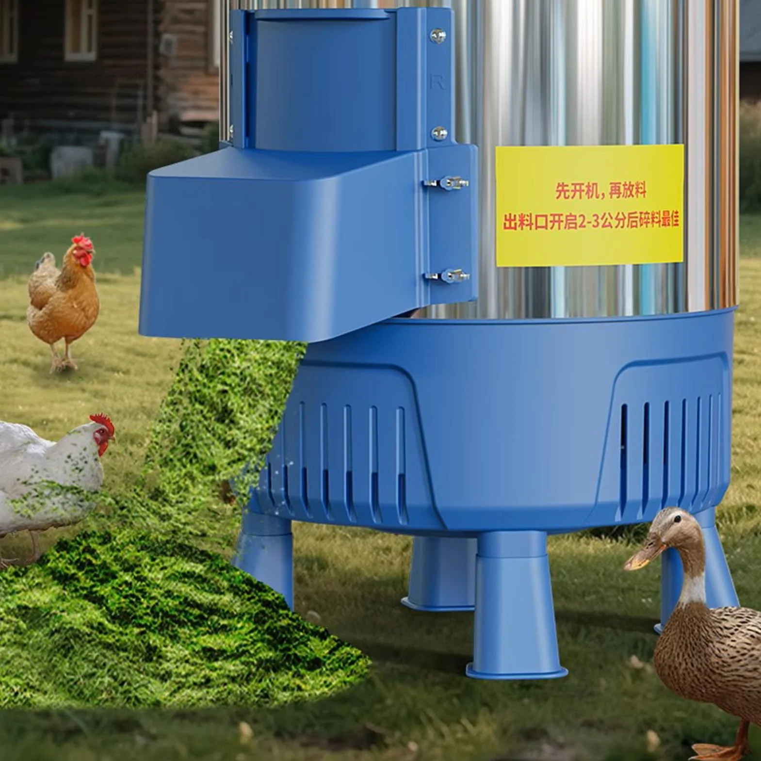 Młynek Do Pasz, Komercyjny Elektryczny Młynek Do Ziarna Z 25-litrowym Wiadrem Ze Stali Nierdzewnej I Silnikiem 750 W, Do Miażdżenia Słomy Trawy Warzyw Owoców Ziemniaków