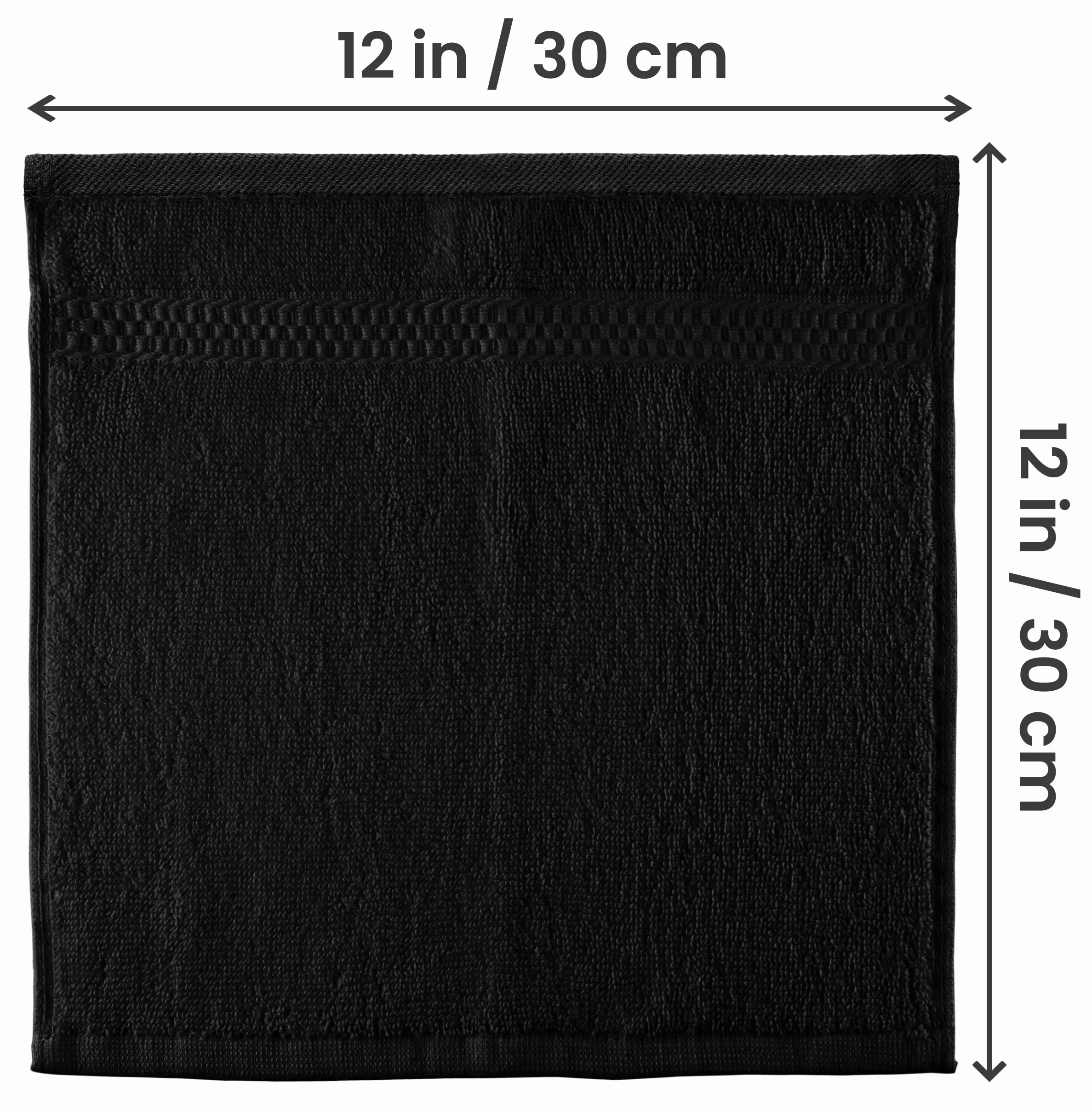Utopia Towels Zestaw ręczników Premium 30x30 cm 100% bawełniane ściereczki do twarzy 12-pak czarny