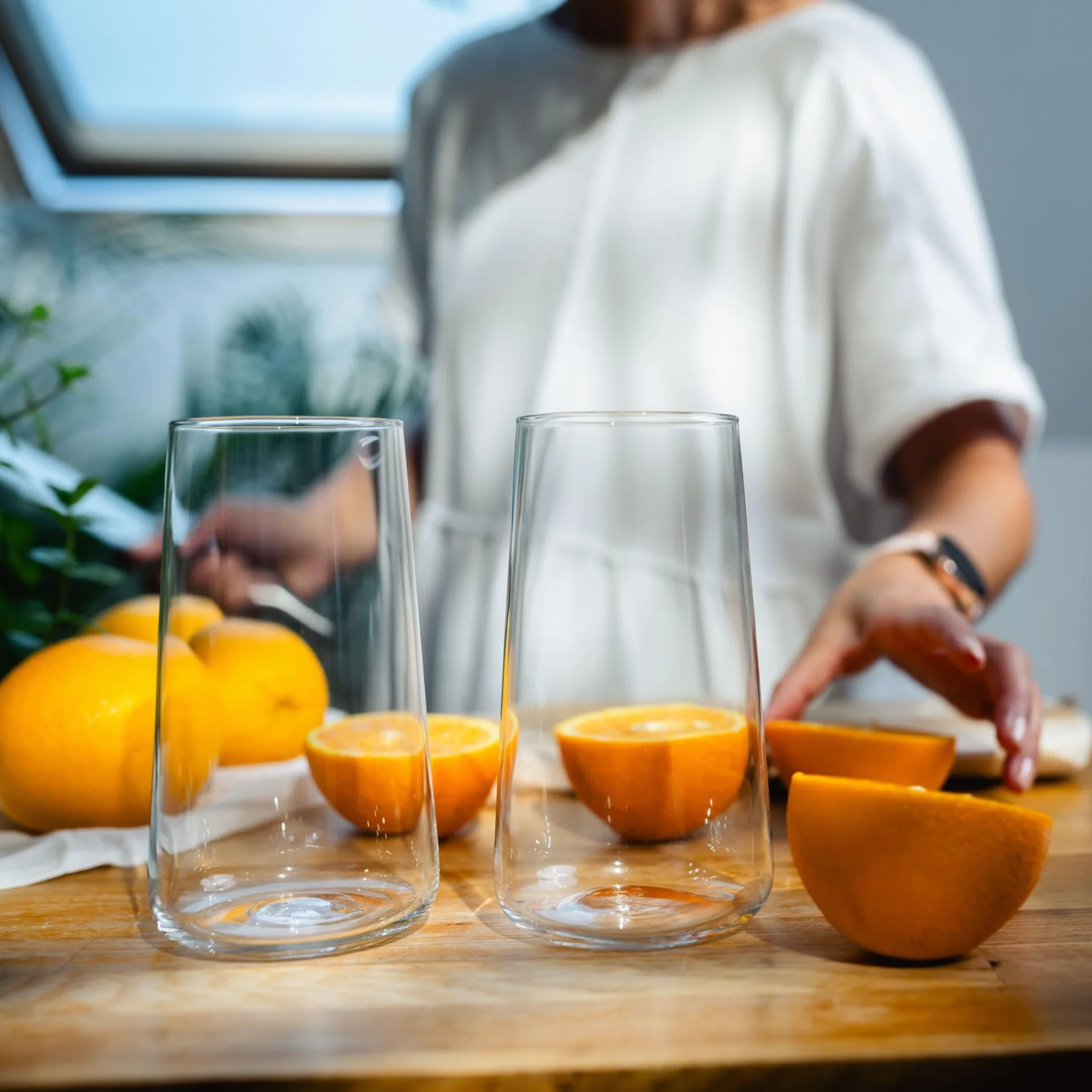 KROSNO Infinity Szklanki do Wody i Napojów 600 ml, Zestaw 6 szt – Wysokie, Nowoczesne, Szkło Kryształowe Bezołowiowe, Do Soku, Koktajli, Do Domu i Restauracji, Zmywarka