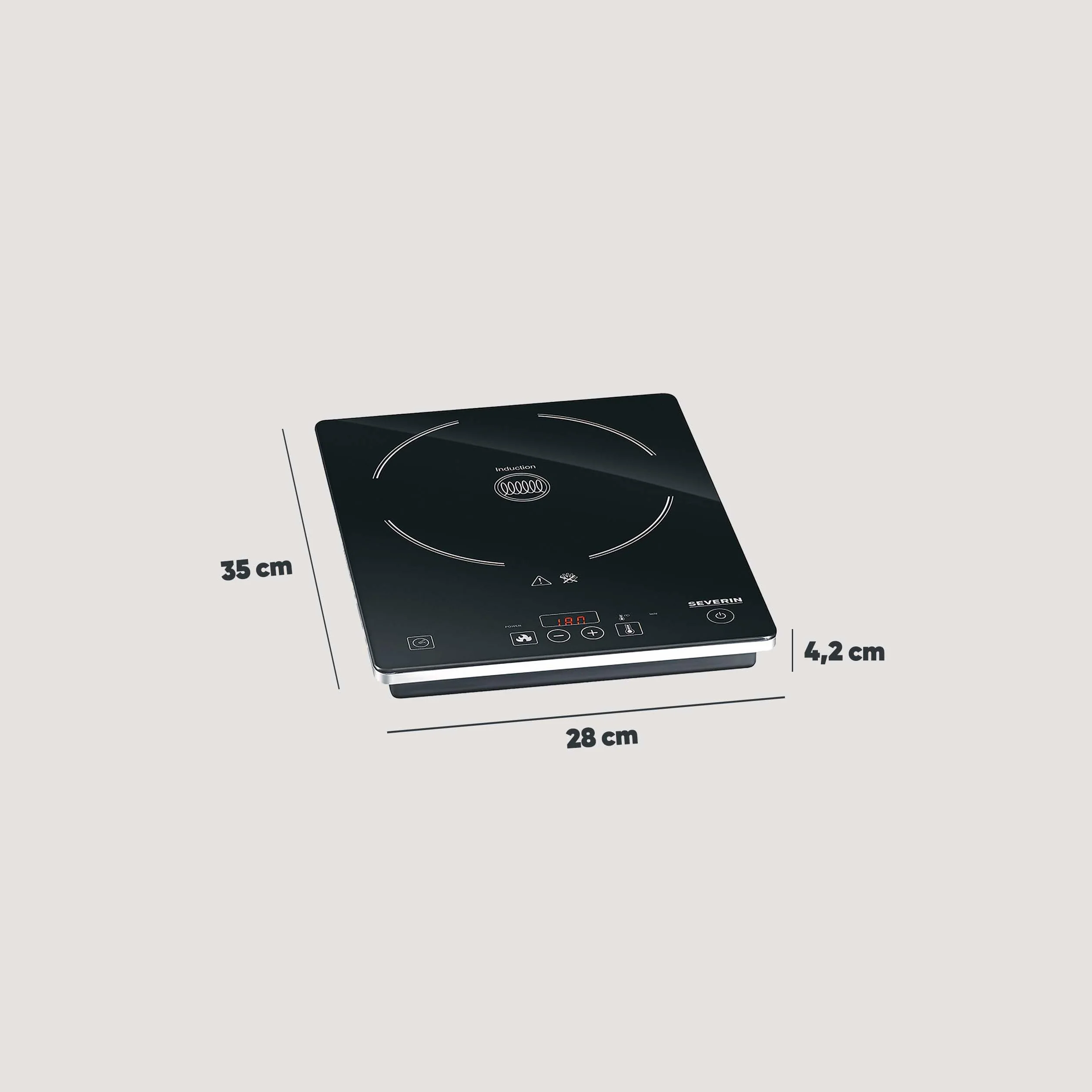 Severin Płyta Indukcyjna, Czarny, Ø 22 cm, 2000W 230V