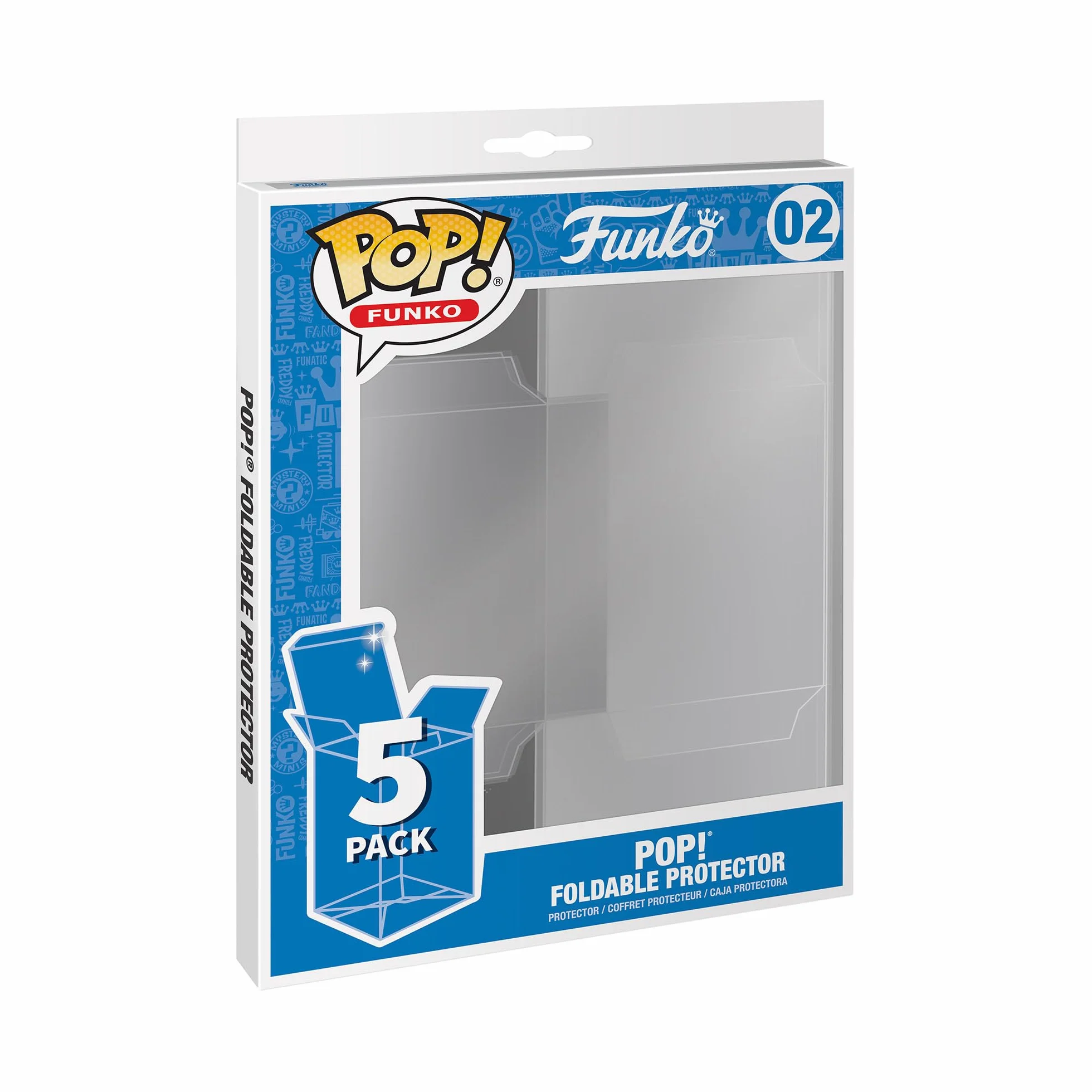 Funko POP! Protector: Składany ochraniacz POP 5PK (bez UV) - Premium Protector Gablotki Pop! Kolekcjonerskie figurki winylowe - Trwałe - krystalicznie czyste - Przechowywanie w stos