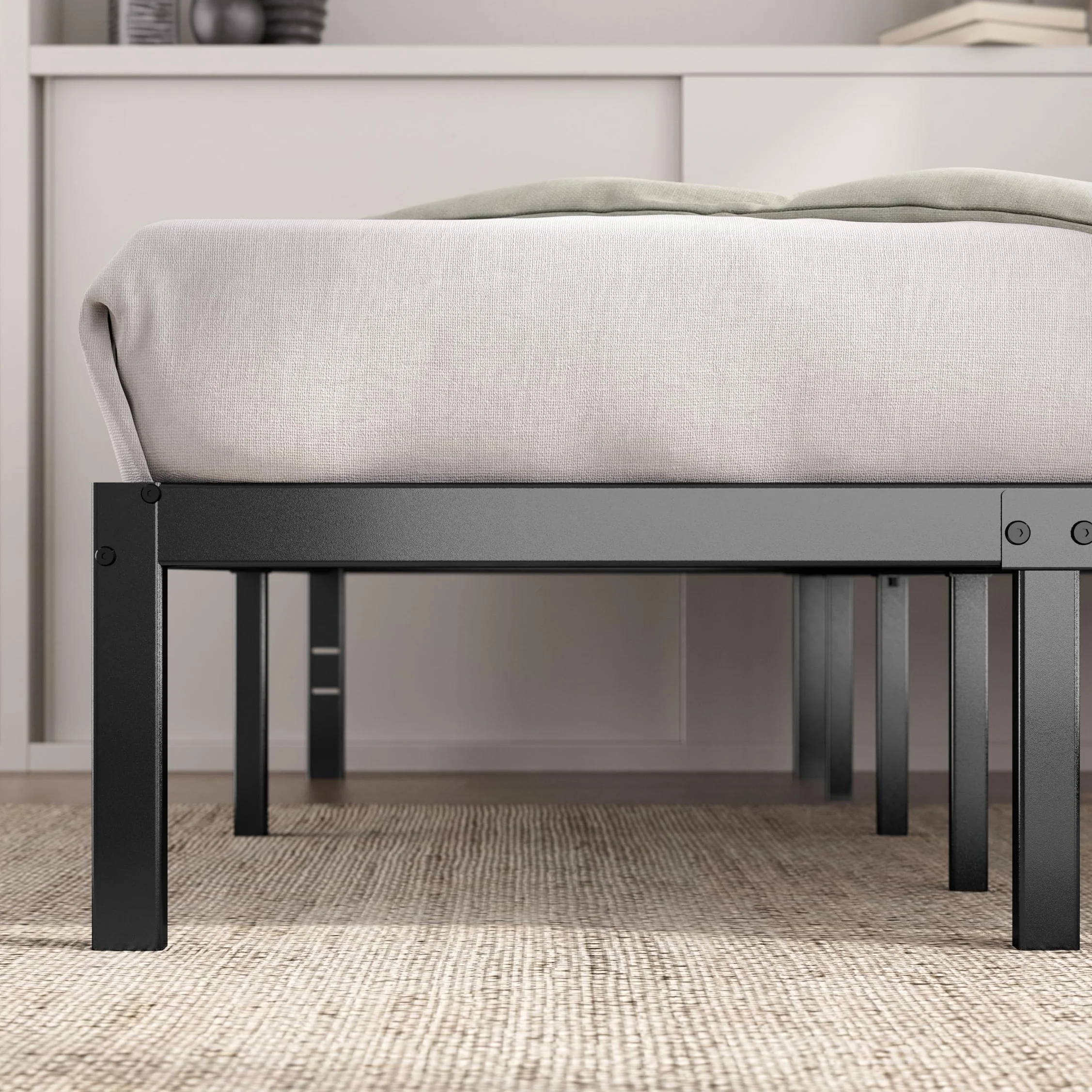 Zinus Rama łóżka z metalową platformą Elias 36 cm wysoki uchwyt uchwyt stalowy uchwyt łatwy montaż