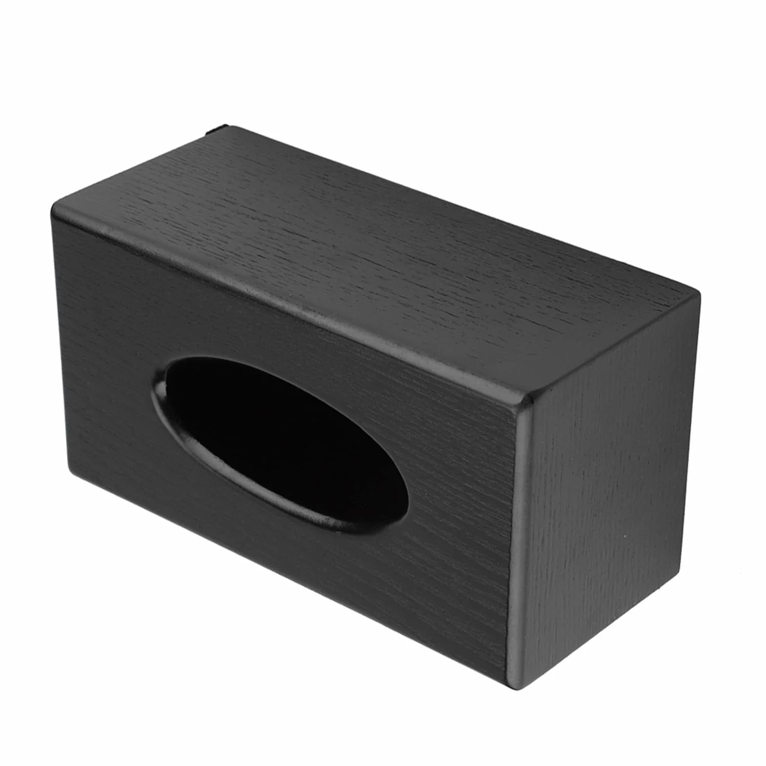 Generic Eleganckie Drewniane Pudełko na Chusteczki Łatwa w Użyciu Szuflada do Salonu Kuchnia Łazienka, Naturalny Brązowy Stojak na Papier 9,1" X 4,7" X 4,1" (BLACK)